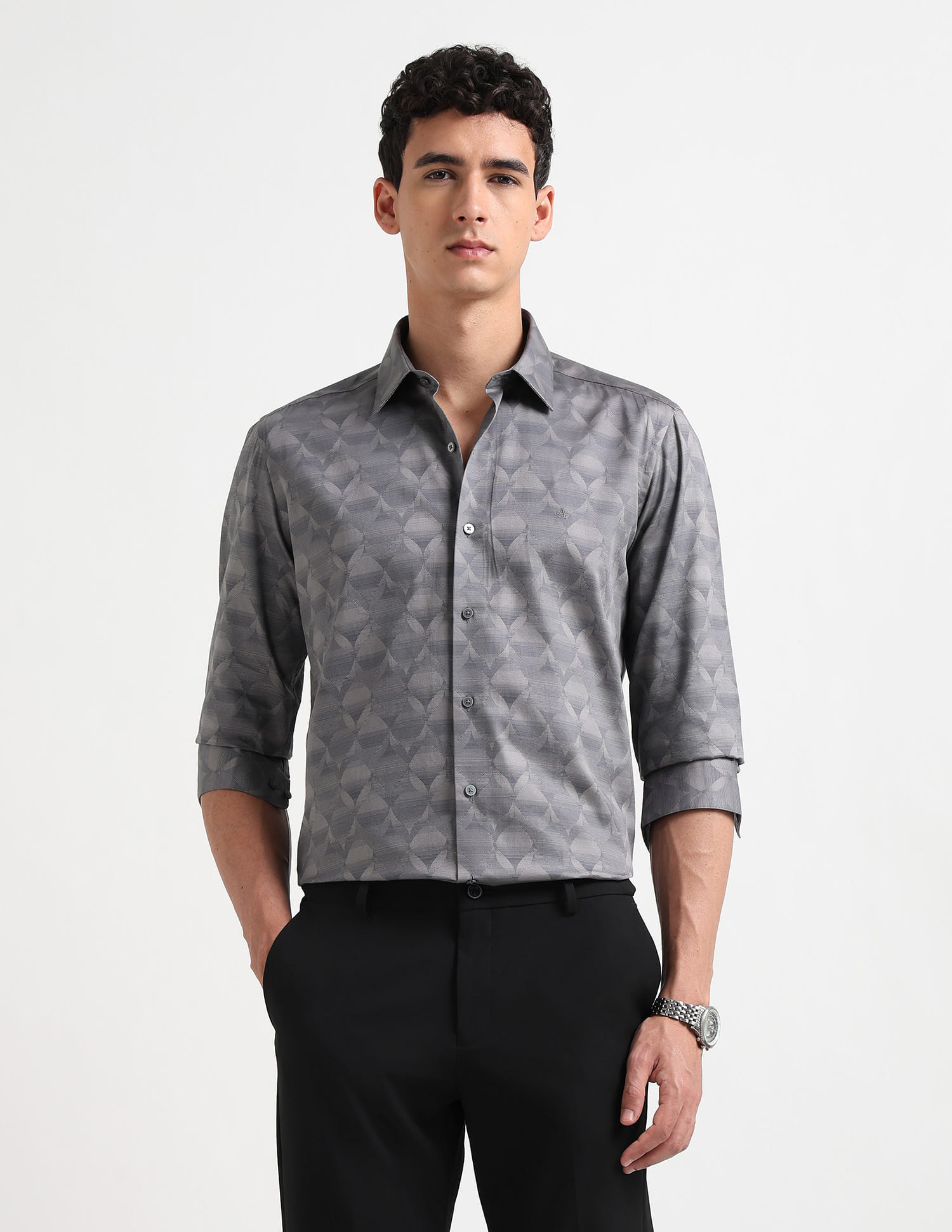 Buy Arrow Newyork Satin Manhattan Slim Fit Shirt - NNNOW.com