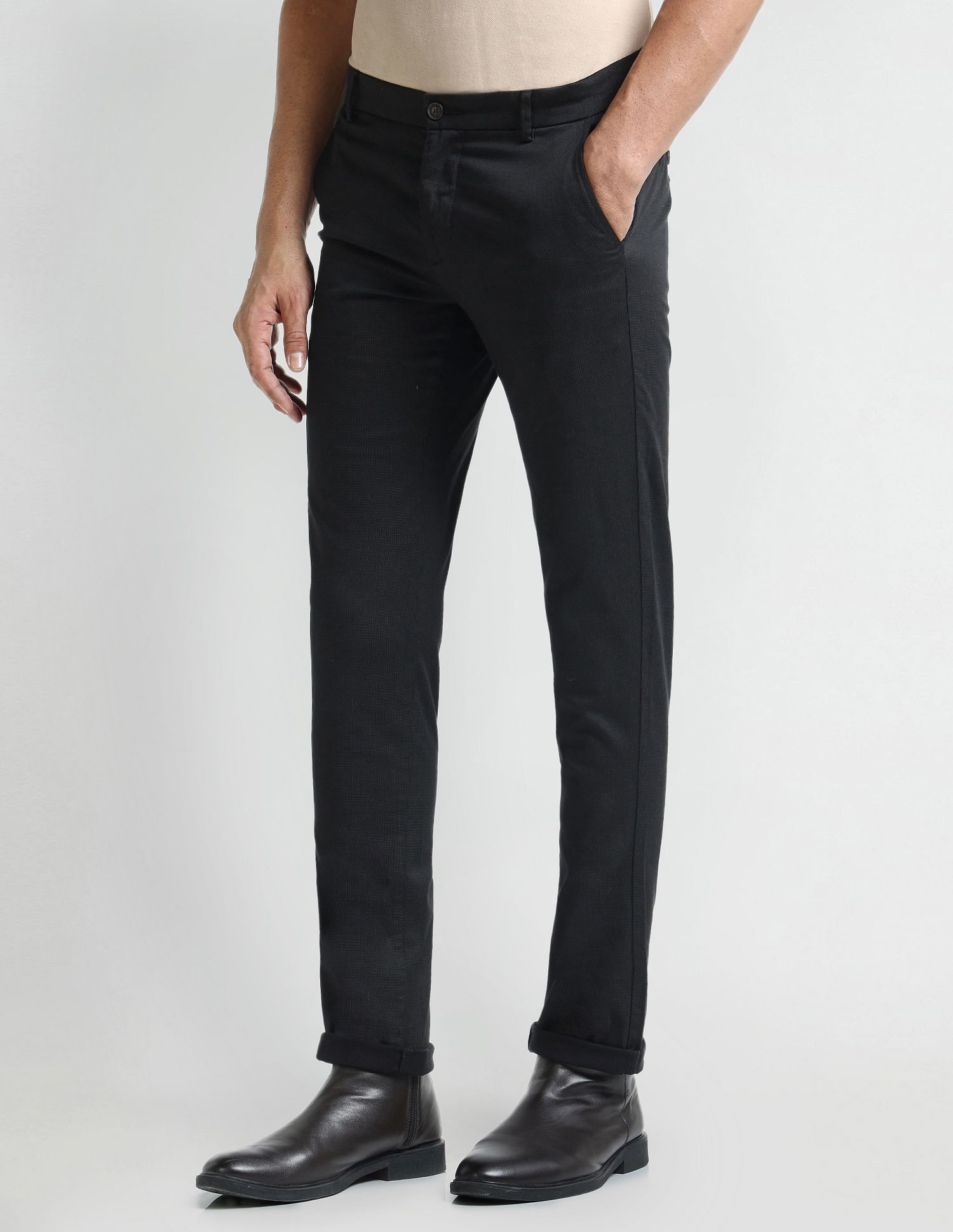 Arrow Sport Slim Fit Geometric Patterned Trousers