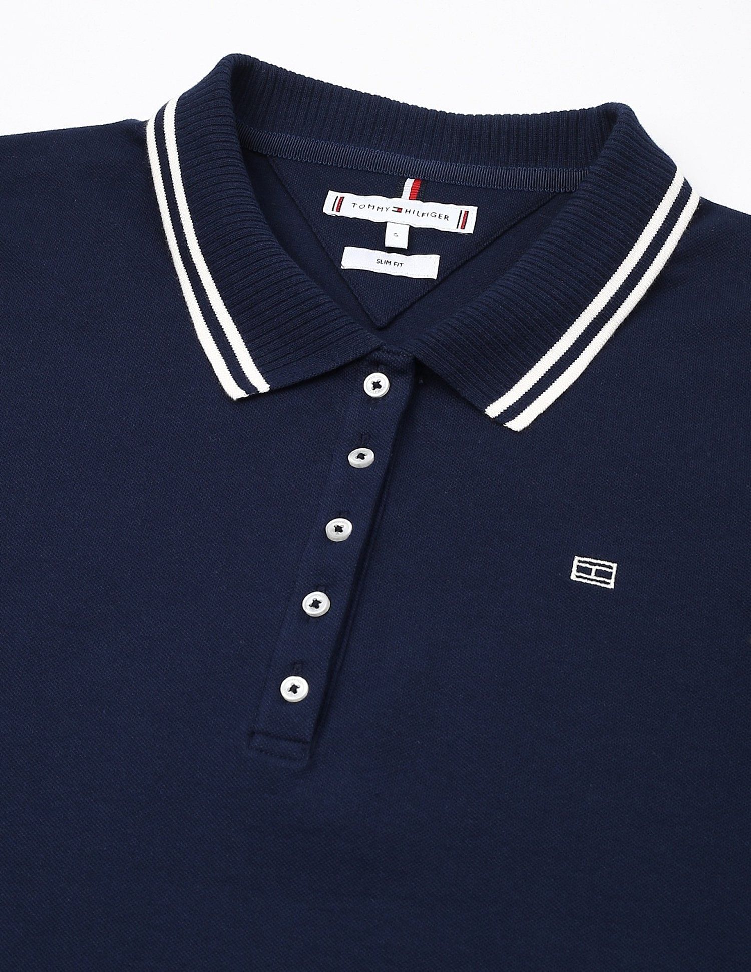 Tommy Hilfiger Solid Slim-Fit Cotton Polo T-Shirt
