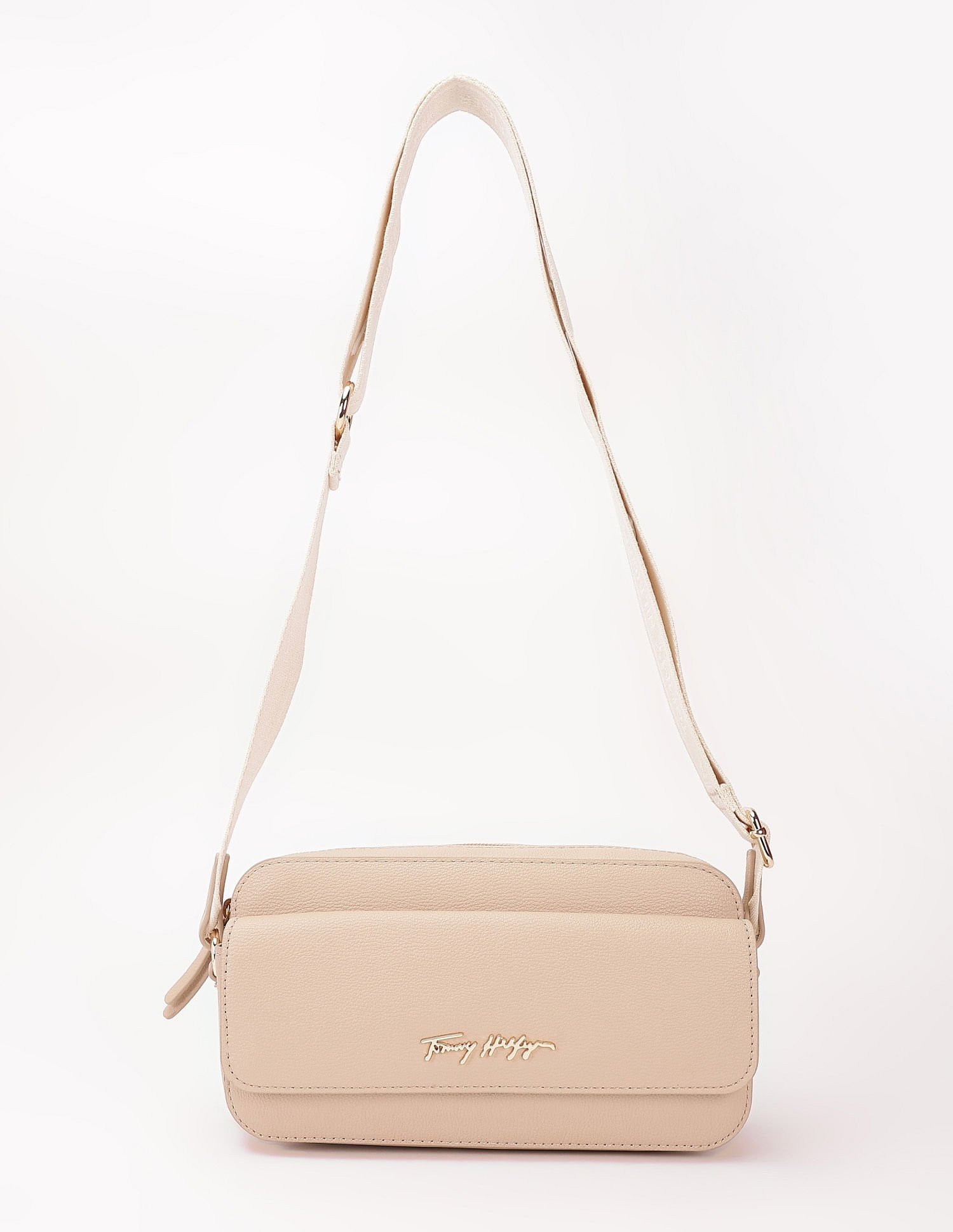 Tommy Hilfiger Solid Beige Pu Sling Bag