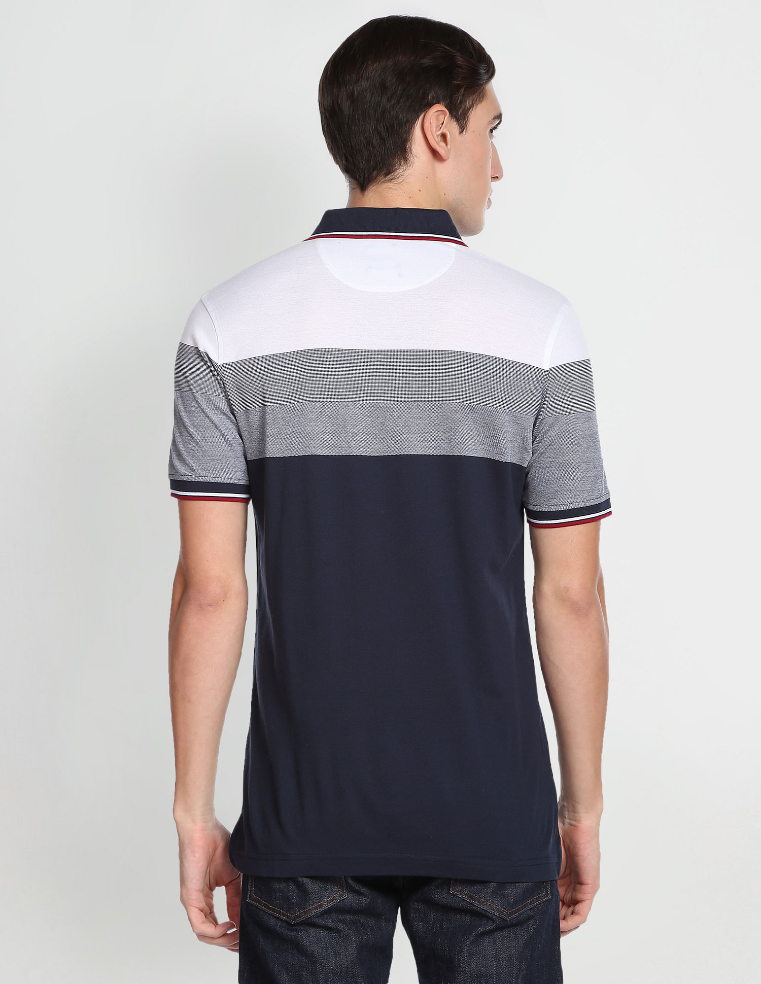 Arrow Sports Colour Block Cotton Polo Shirt