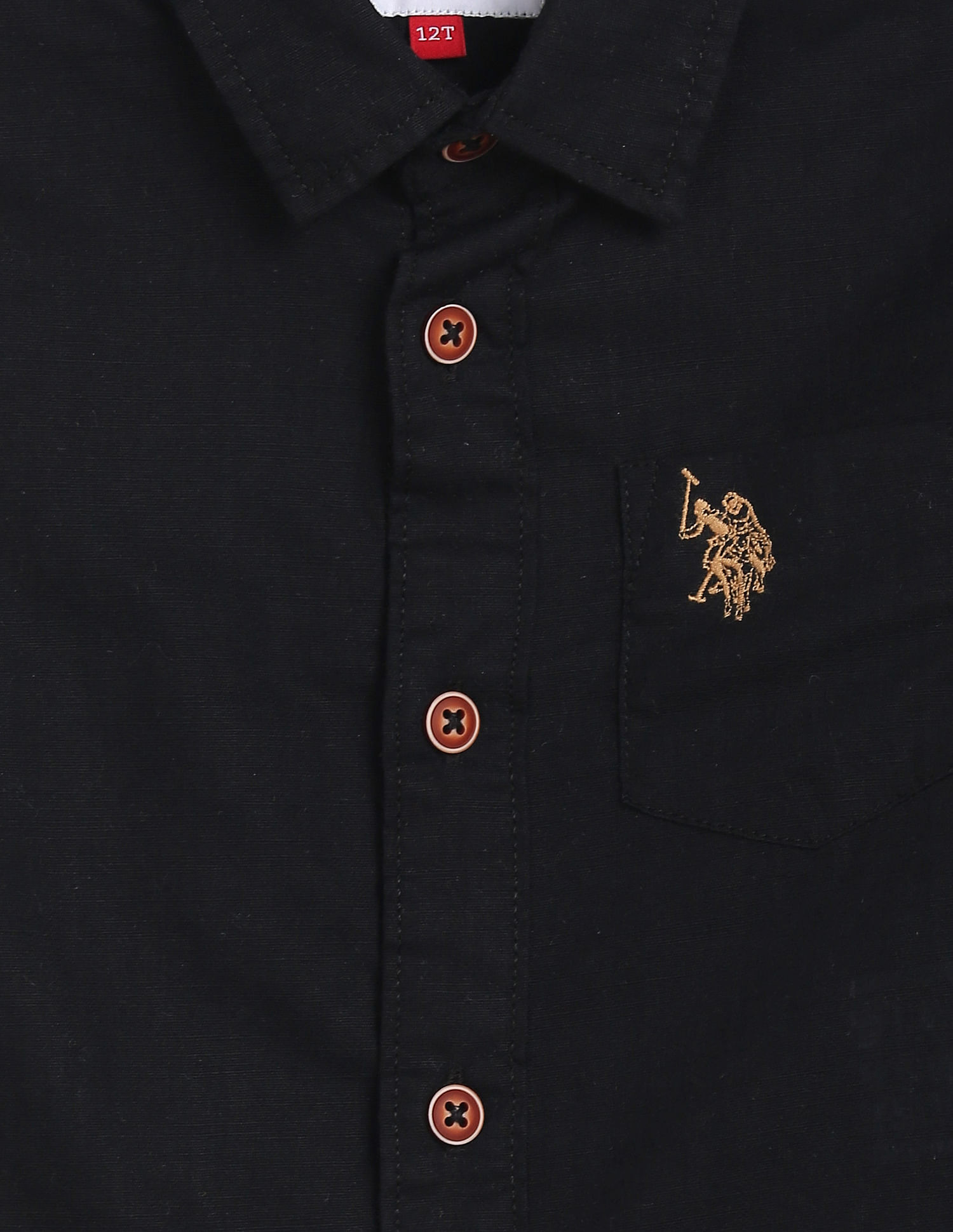 U.S. Polo Assn. Kids Boys Pure Cotton Solid Shirt
