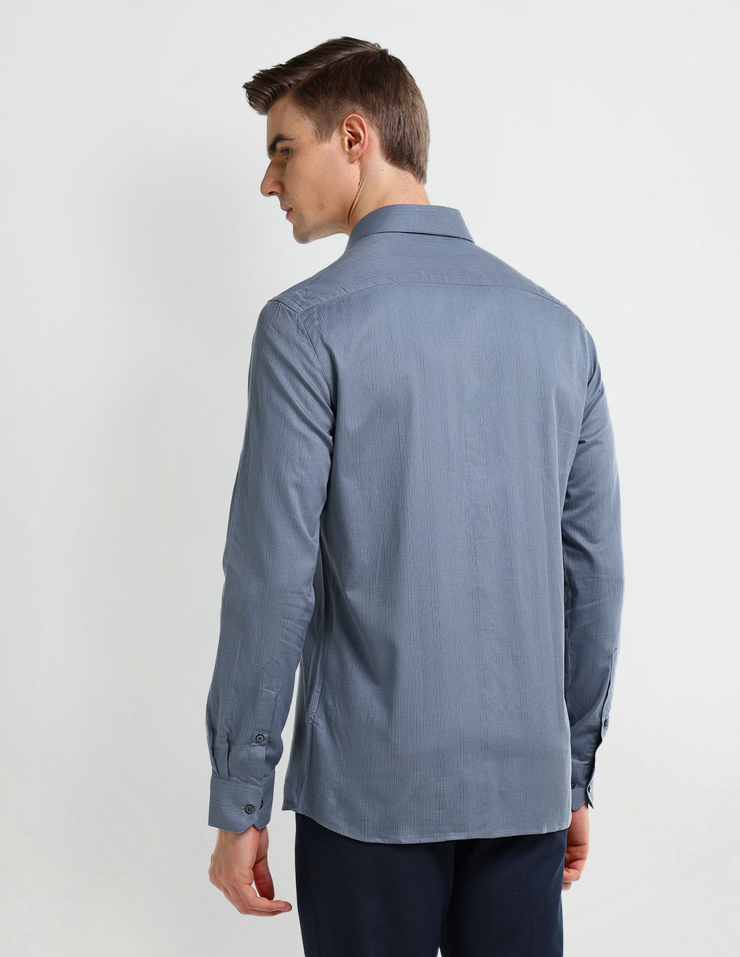 Arrow Manhattan Slim Self-design Dobby Shirt