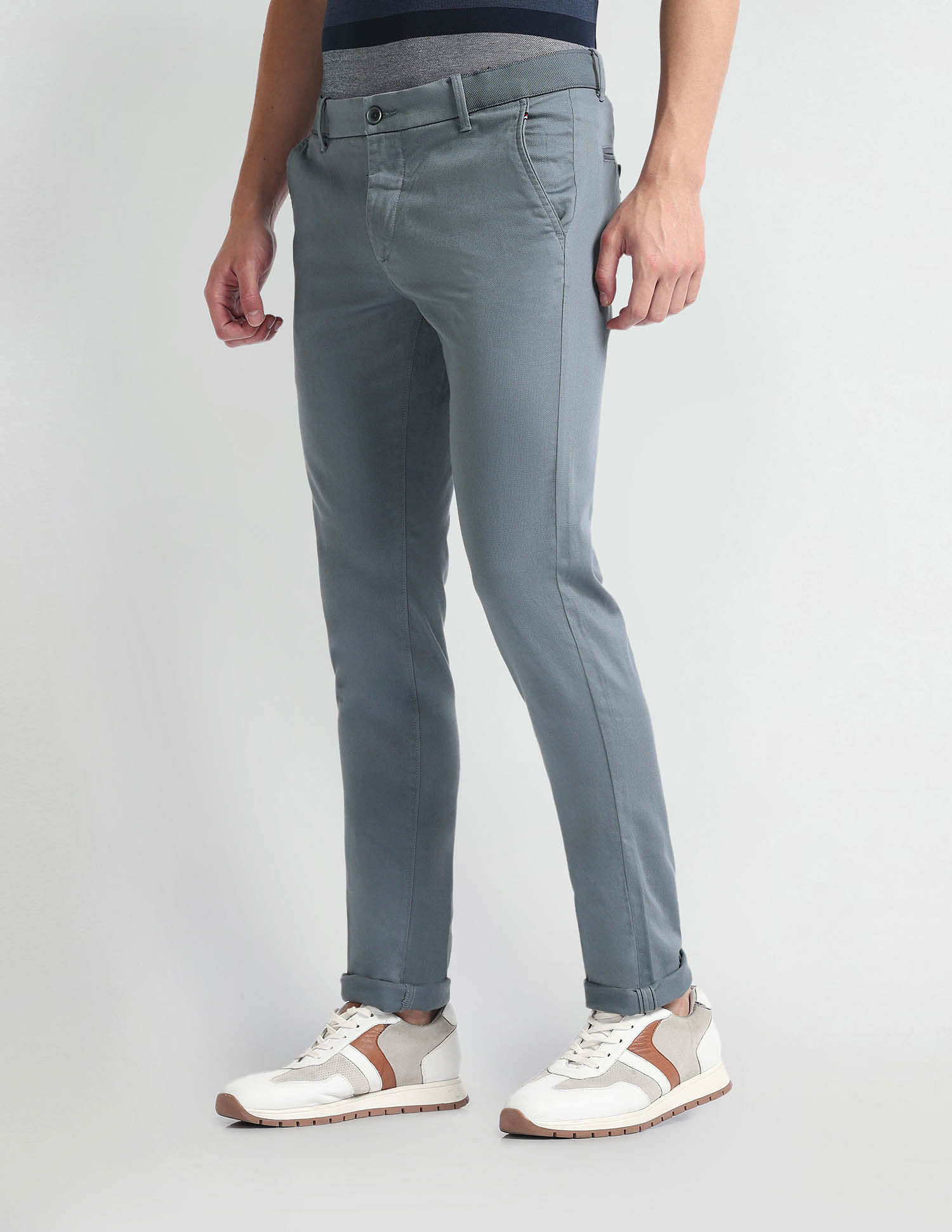 Arrow Sports Solid Dobby Trousers