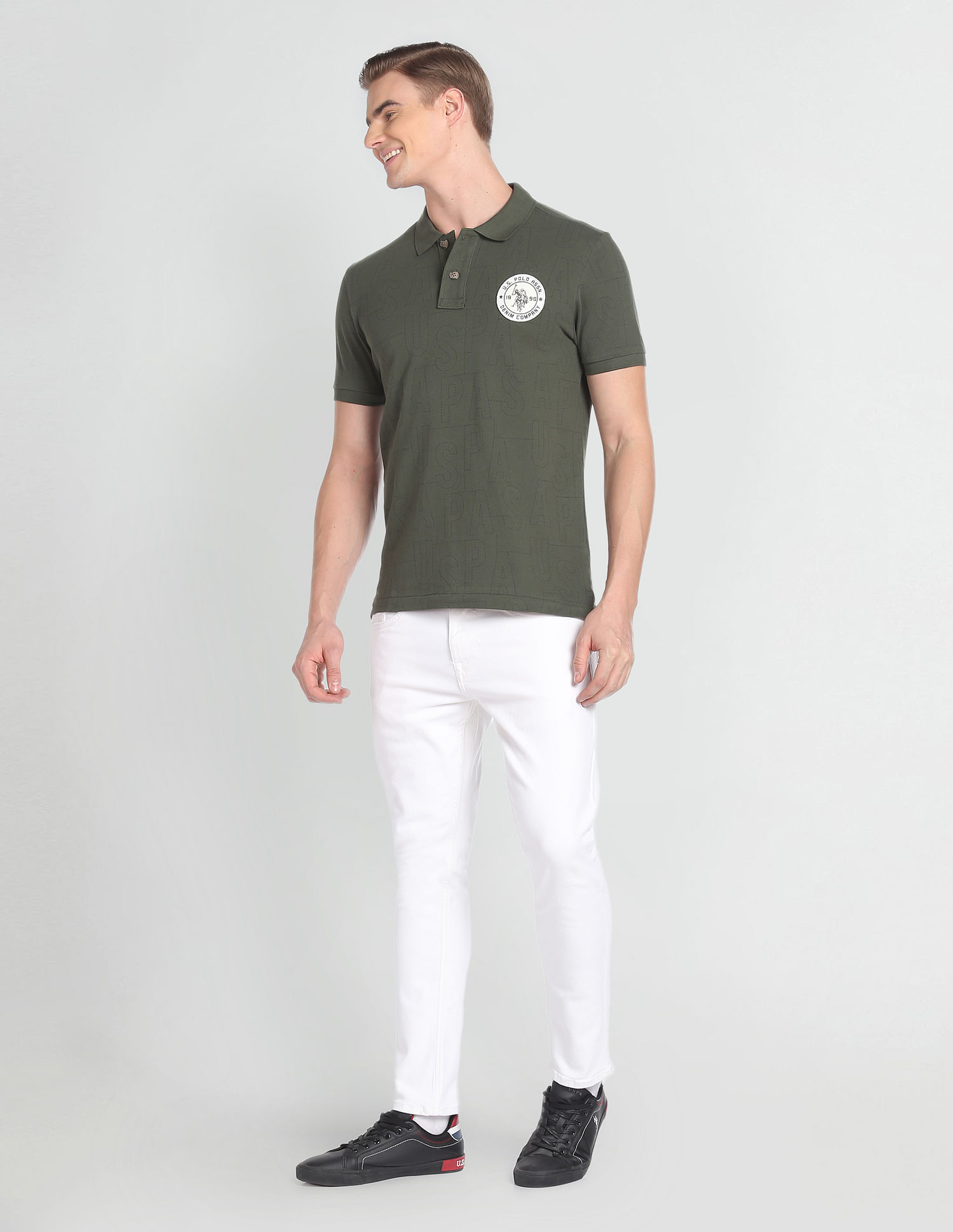 U.S. Polo Assn. Denim Co. Henry Cropped Fit White Jeans