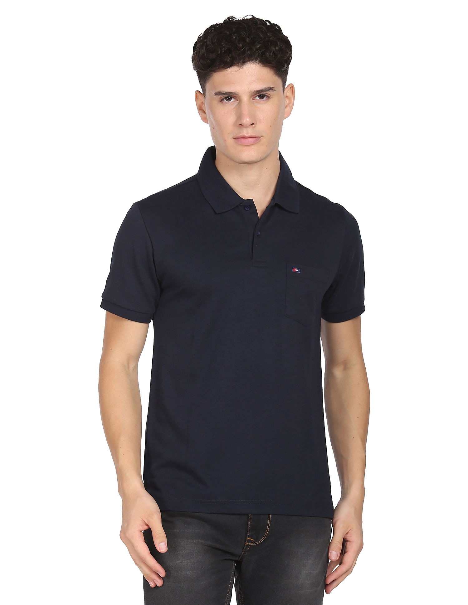 AD by Arvind Chest Pocket Easy Polo Shirt