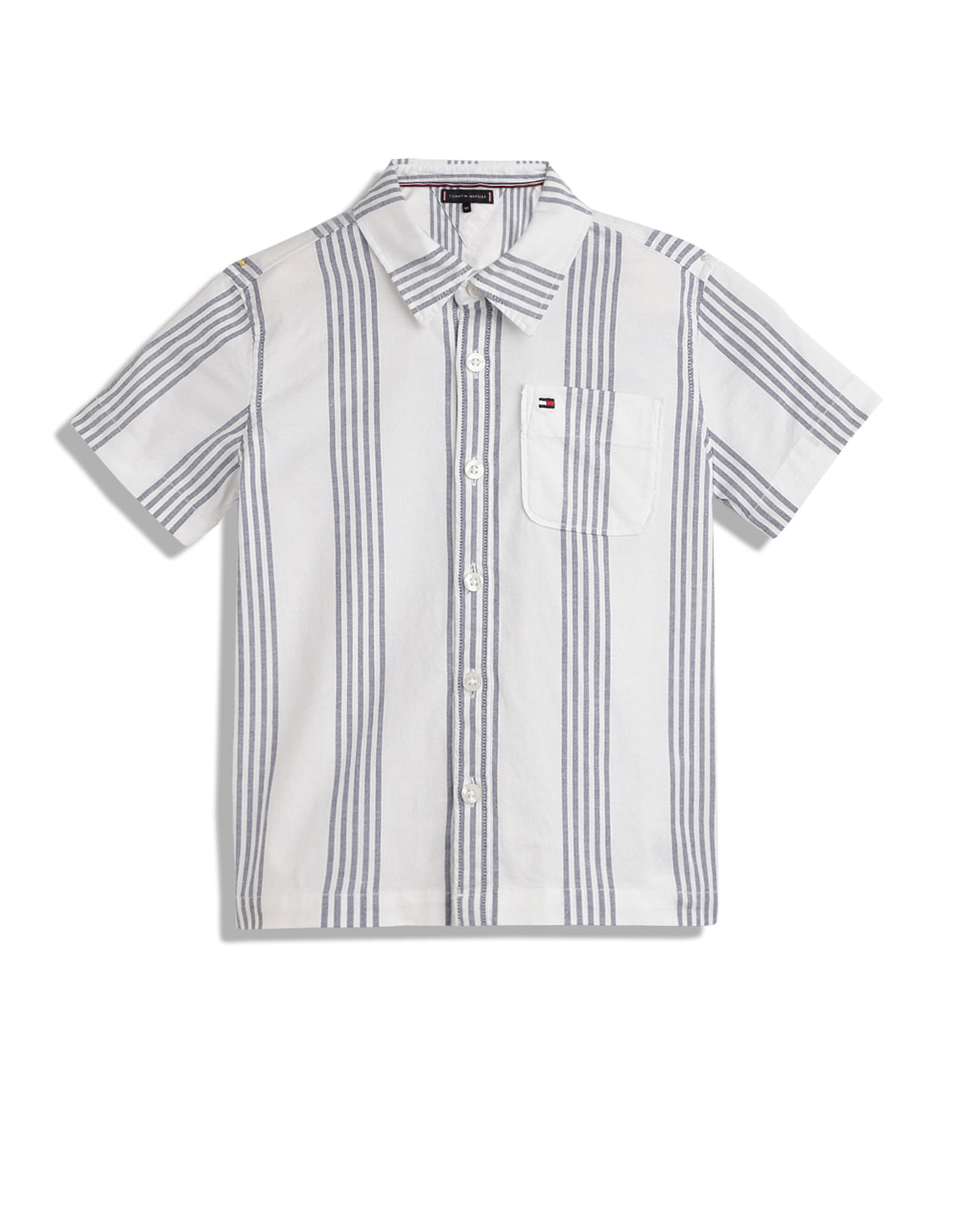 Tommy Hilfiger Kids Boys Oxford Vertical Stripe Shirt