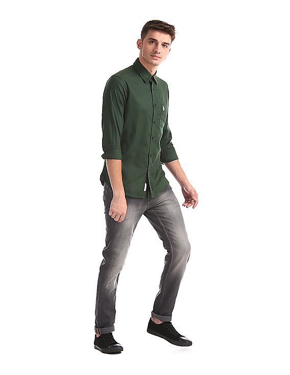 U.S. Polo Assn. Rounded Cuff Patterned Shirt