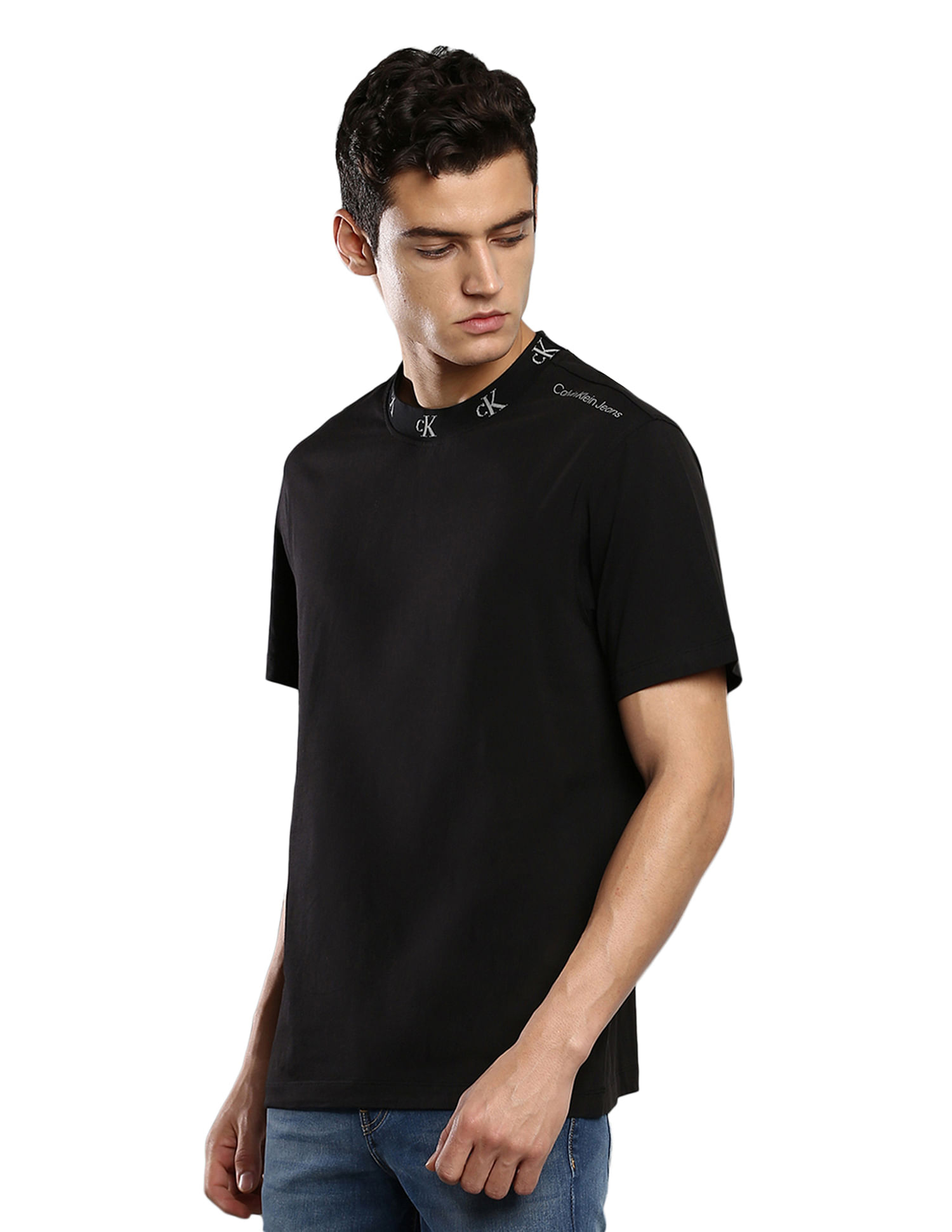 Tシャツ・カットソー K-WAY Men T-shirt Black K71349W USY T-ShirtsTop Man ADAME LIGHT STRETCH JERSEY T-Shirt BLACK PURE