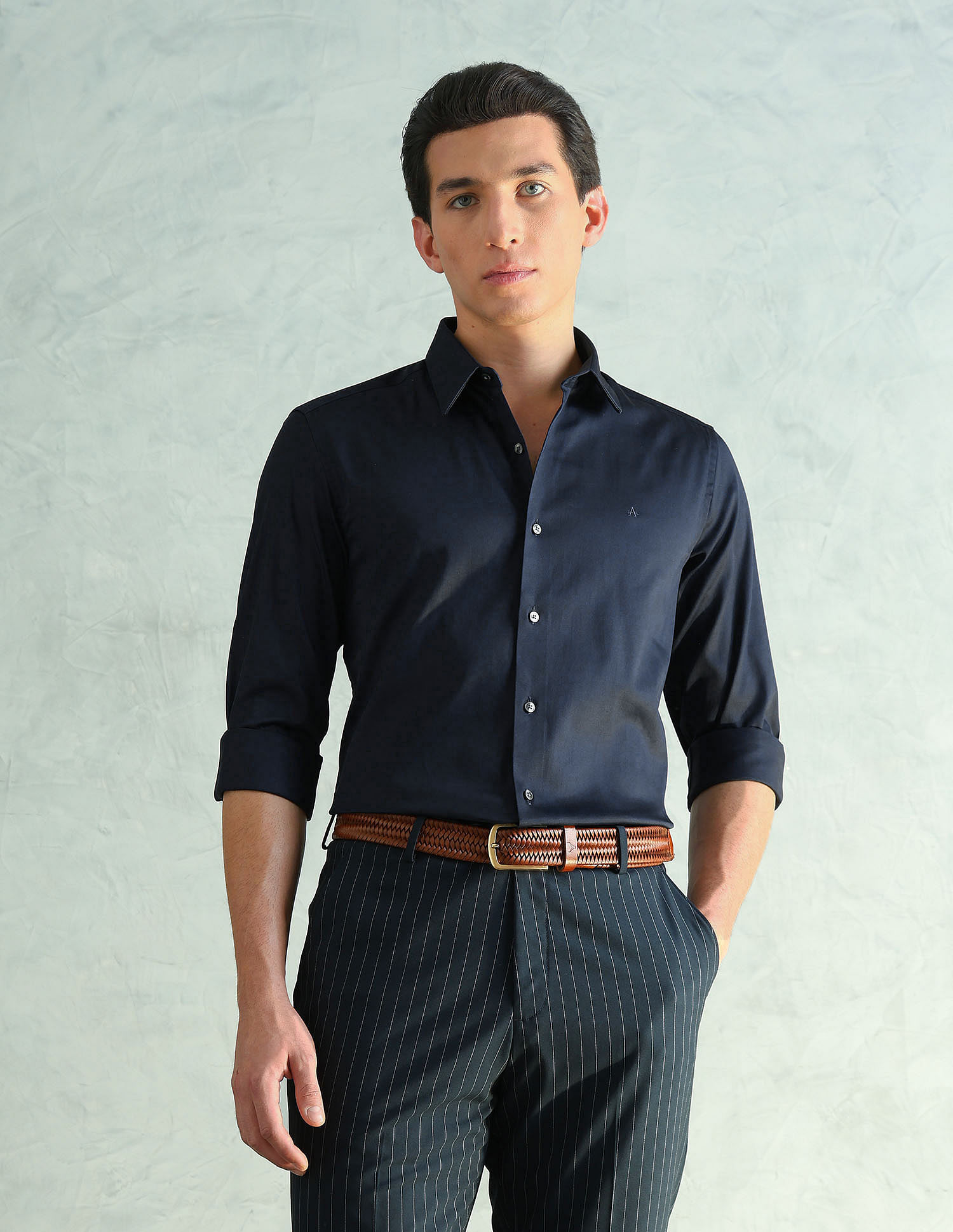 Arrow Newyork Slim Fit Smart Satin Shirt