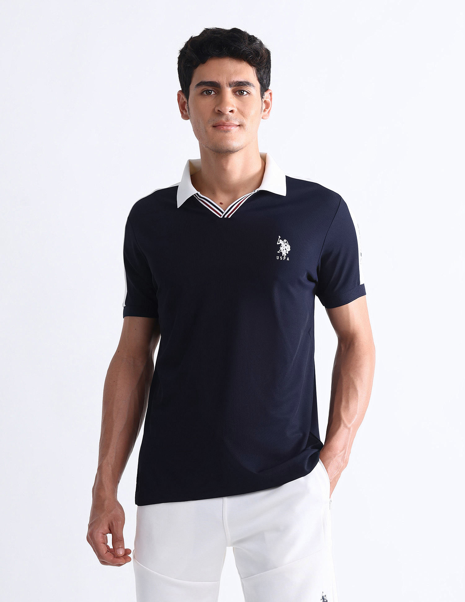 USPA Active Solid Slim Fit Polo Shirt