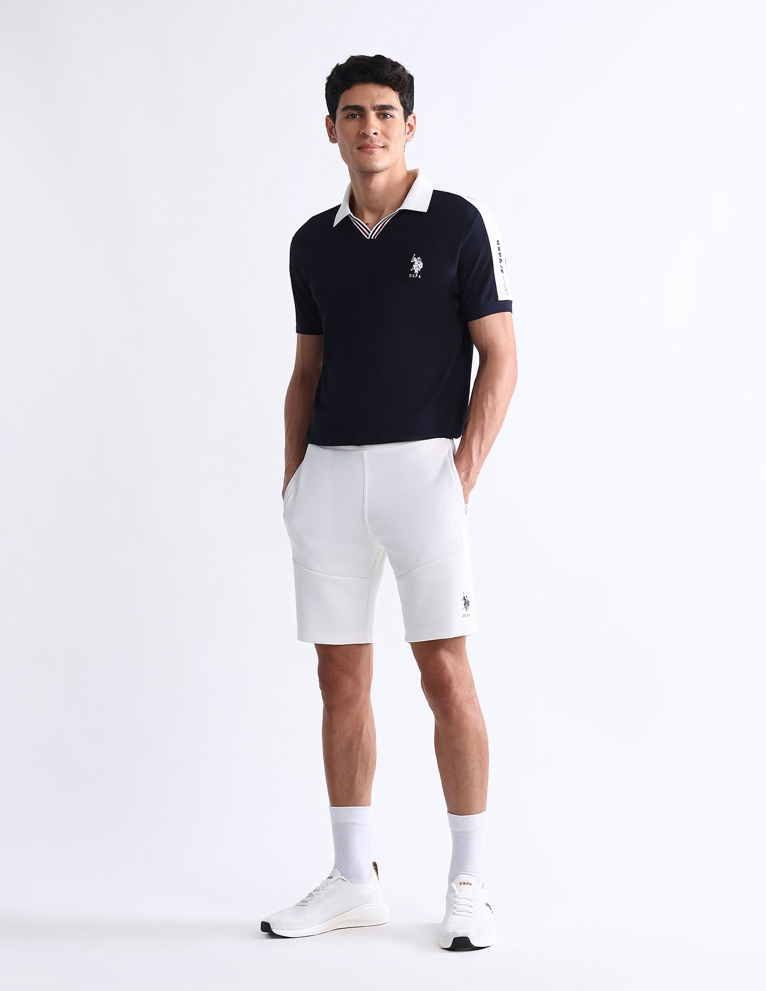 USPA Active Solid Slim Fit Polo Shirt