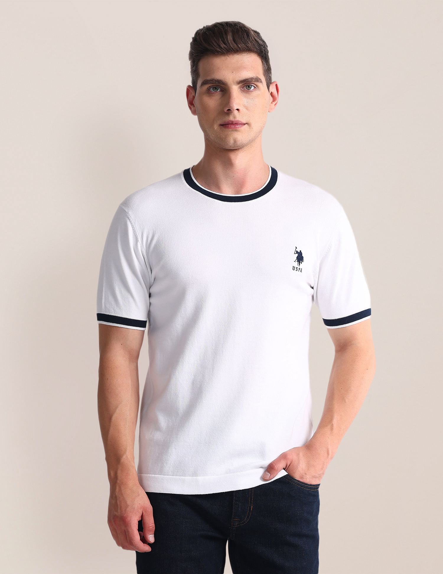 U.S. Polo Assn. Tipped Neck Slim T-Shirt