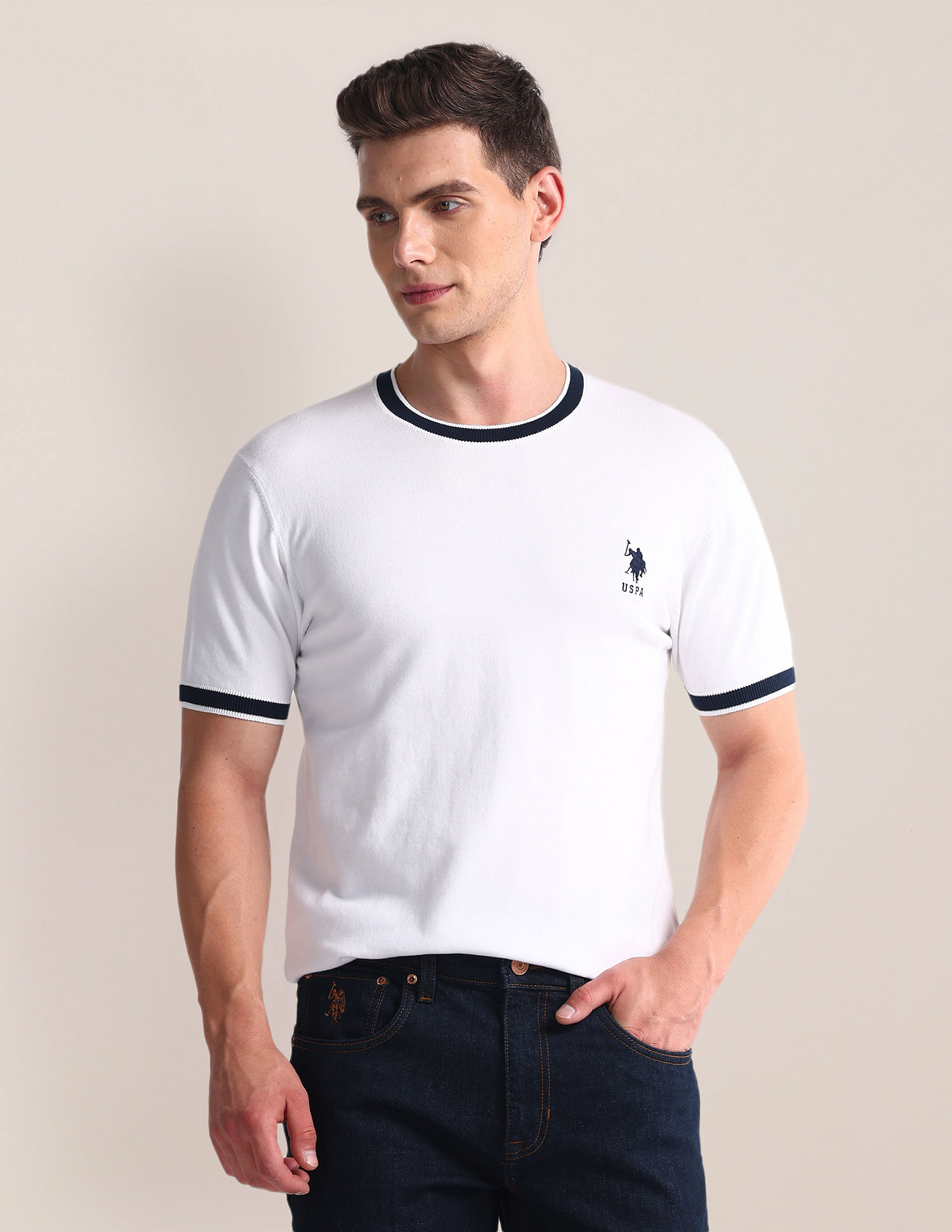 U.S. Polo Assn. Tipped Neck Slim T-Shirt