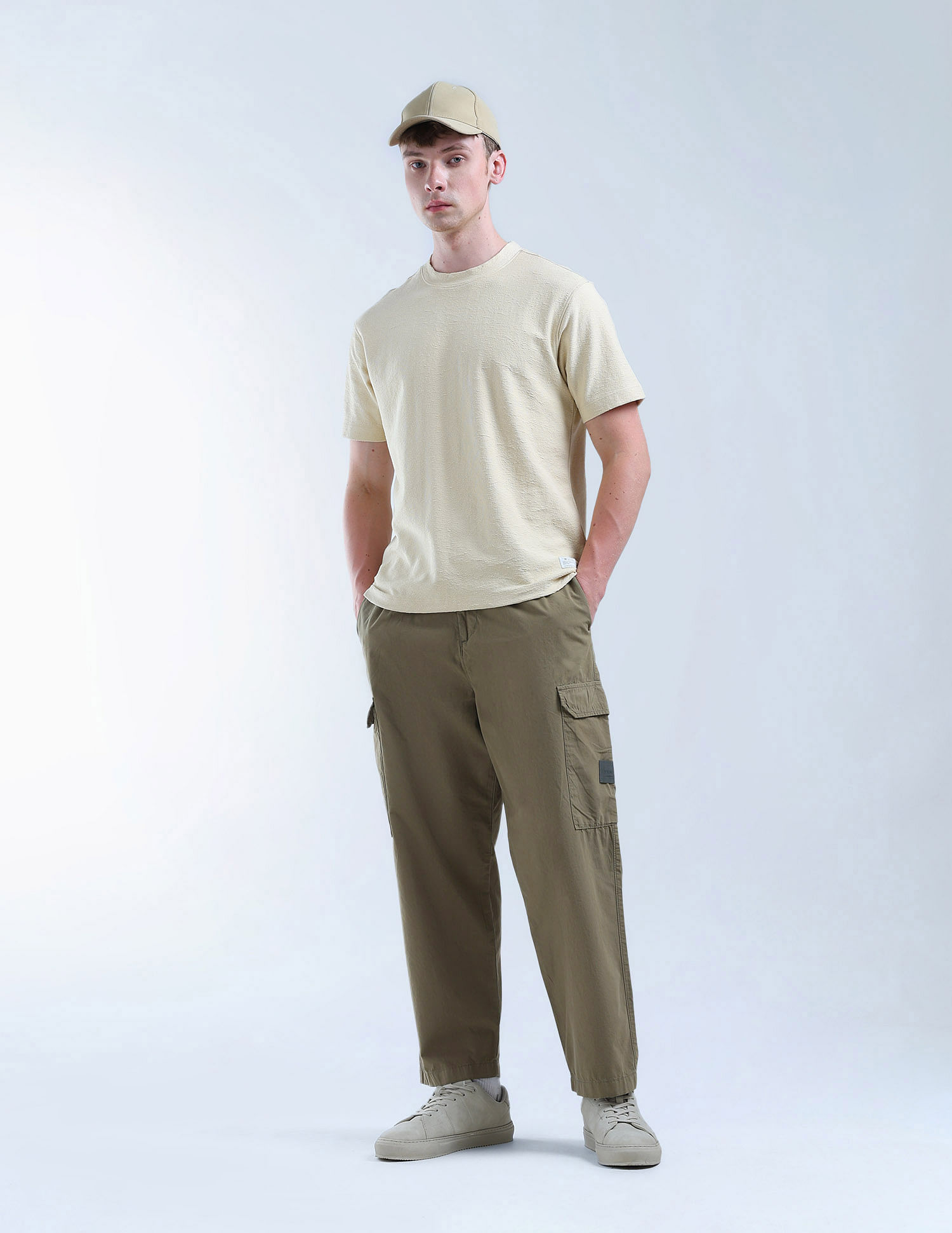 Flying Machine Loose Fit Solid Twill Cargo