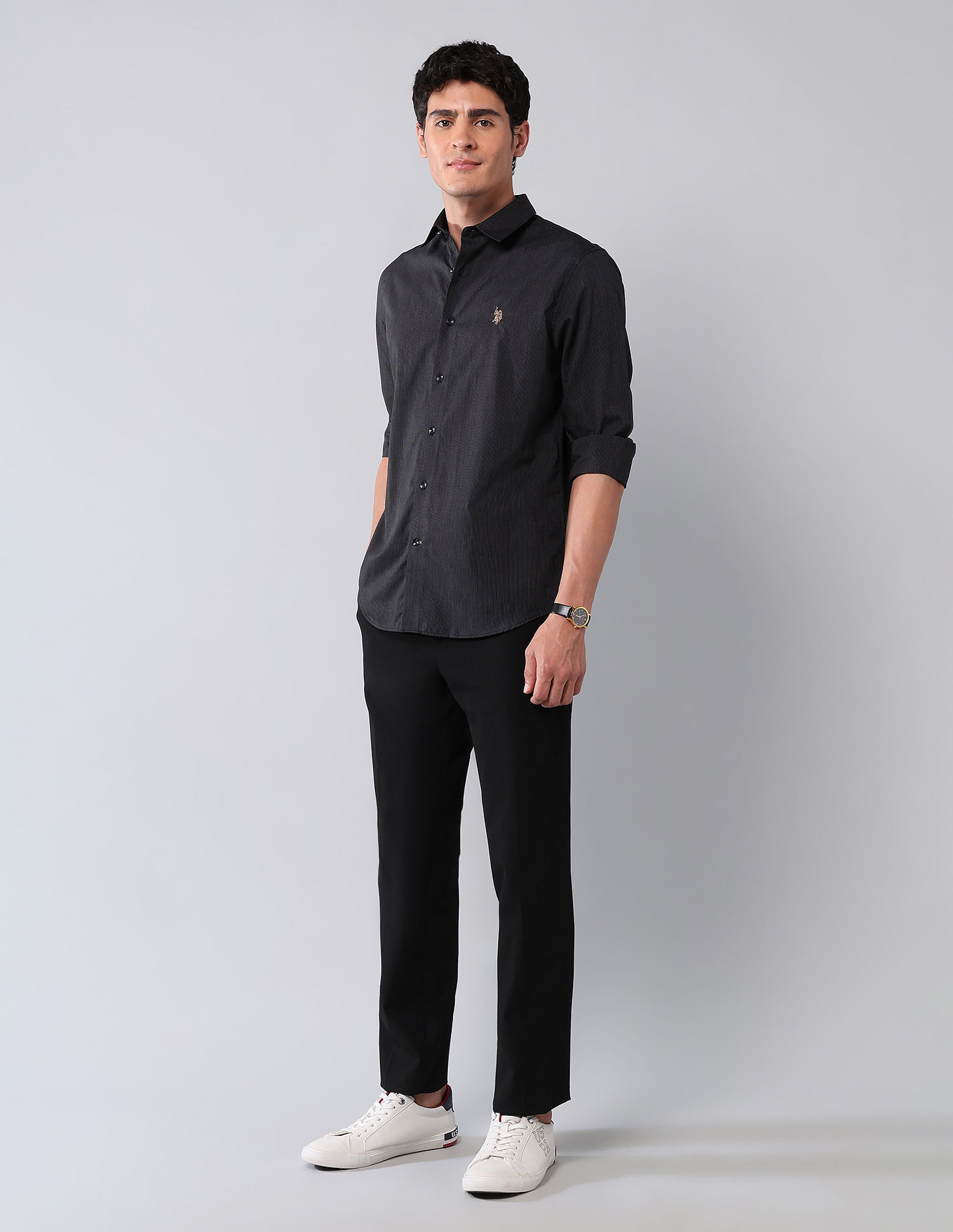 U.S. Polo Assn. Denim Co. Pinstriped Pure Cotton Shirt