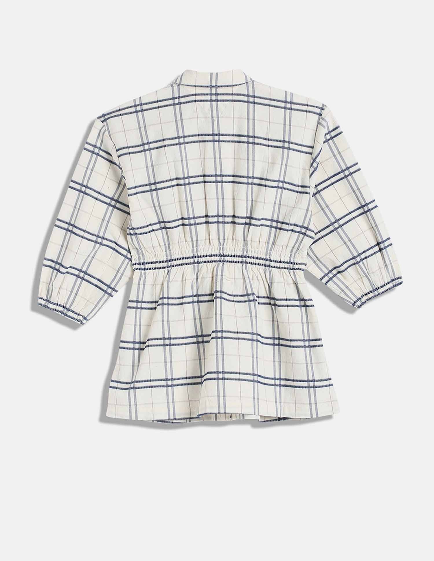 Tommy Hilfiger Kids Girls Checks Regular-Fit Cotton Dress