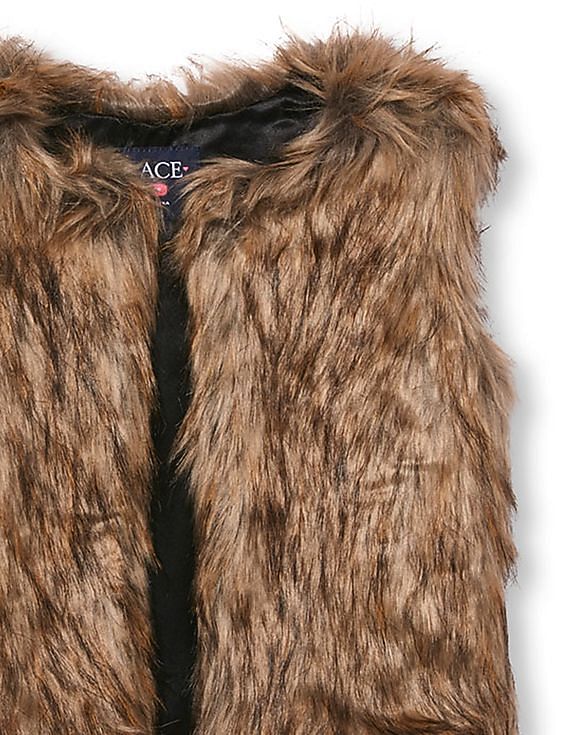 Children's place clearance fur vest