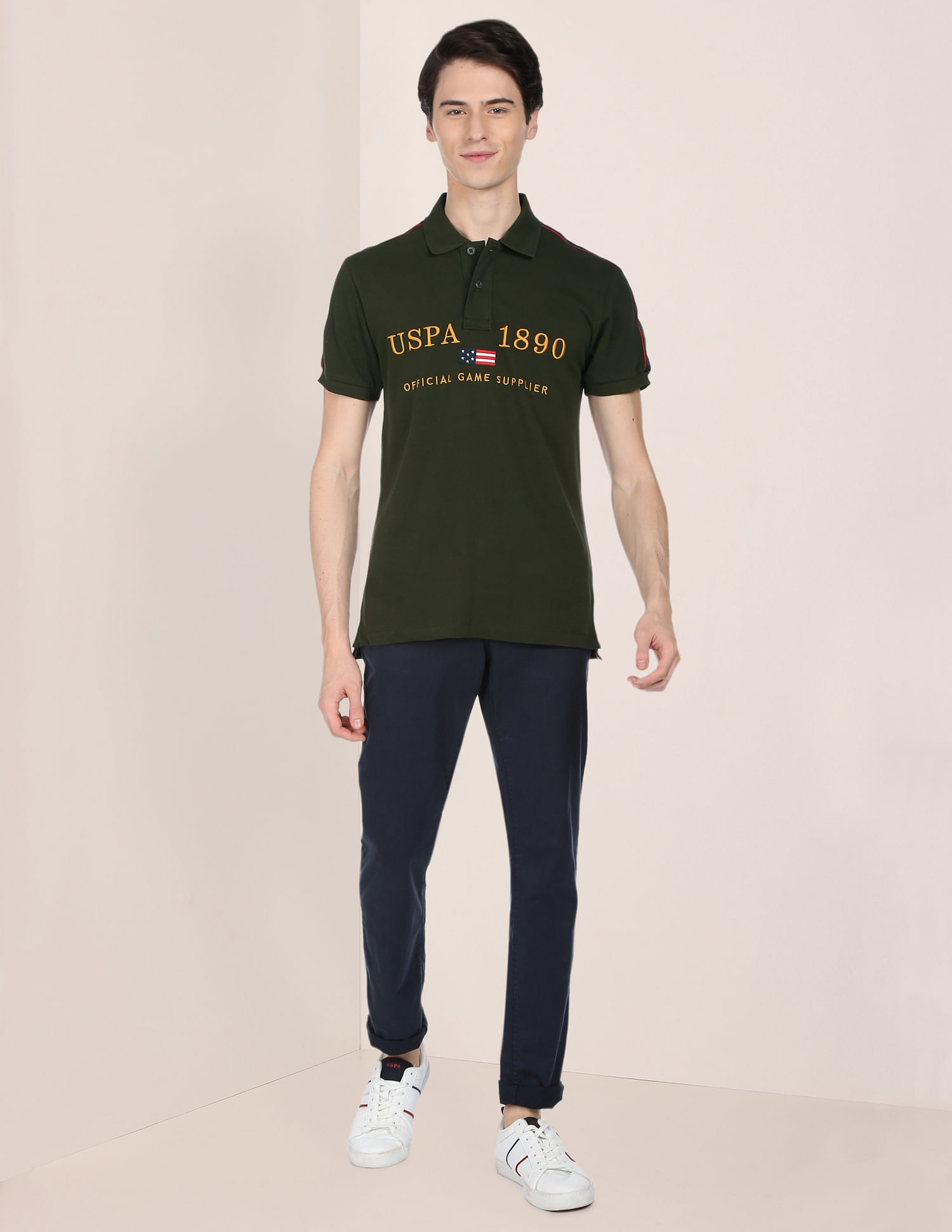 U.S. Polo Assn. Brand Tape Embroidered Polo Shirt