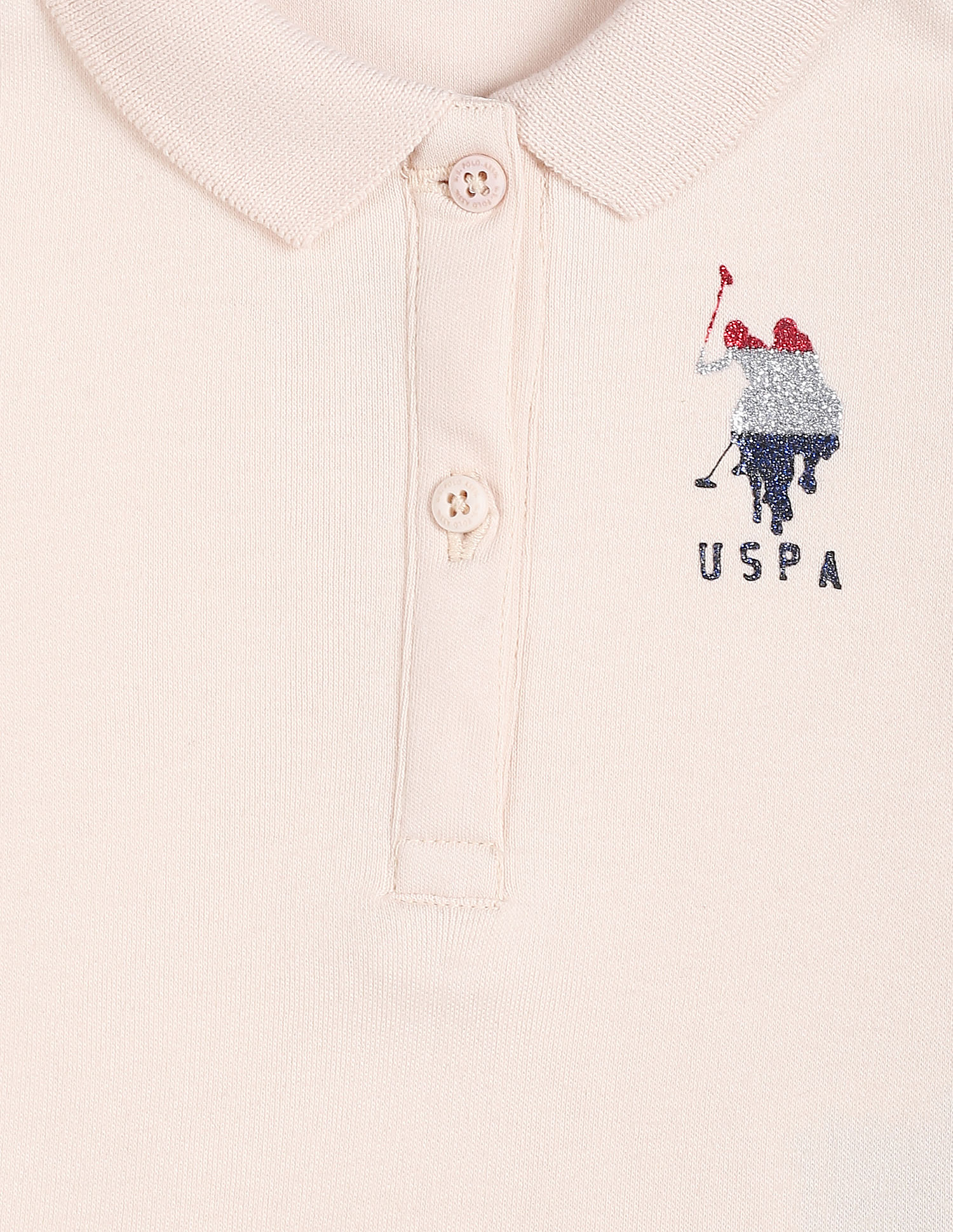 U.S. Polo Assn. Kids Girls Solid Cotton Coordinate Polo Shirt