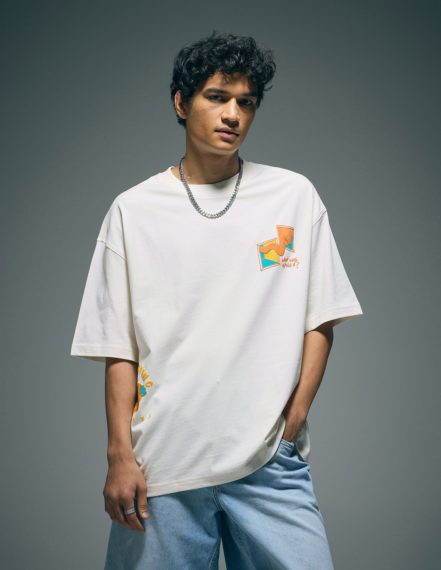 Flying Machine Graphic Printed Oversized Fit T-Shirt