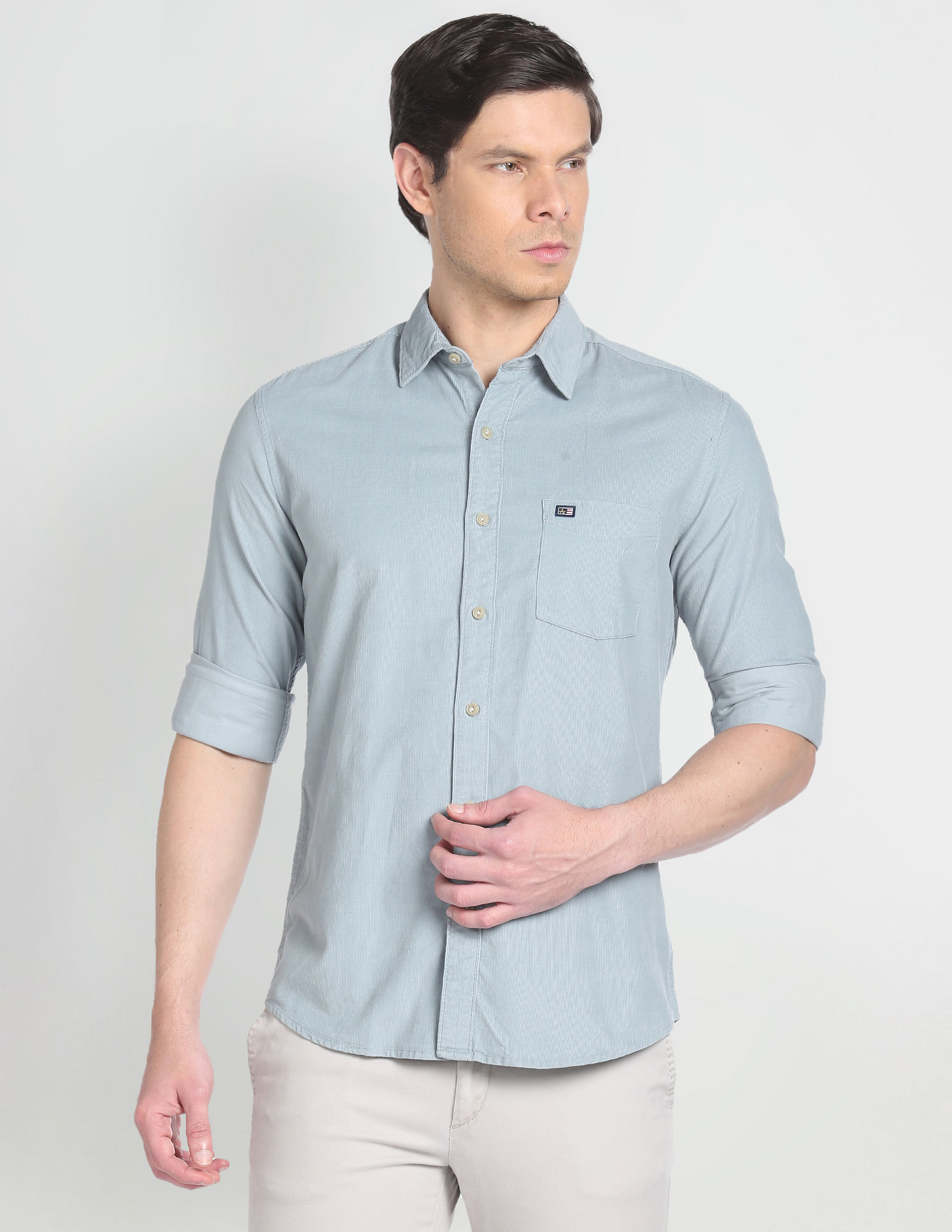 Arrow Sports Solid Corduroy Shirt