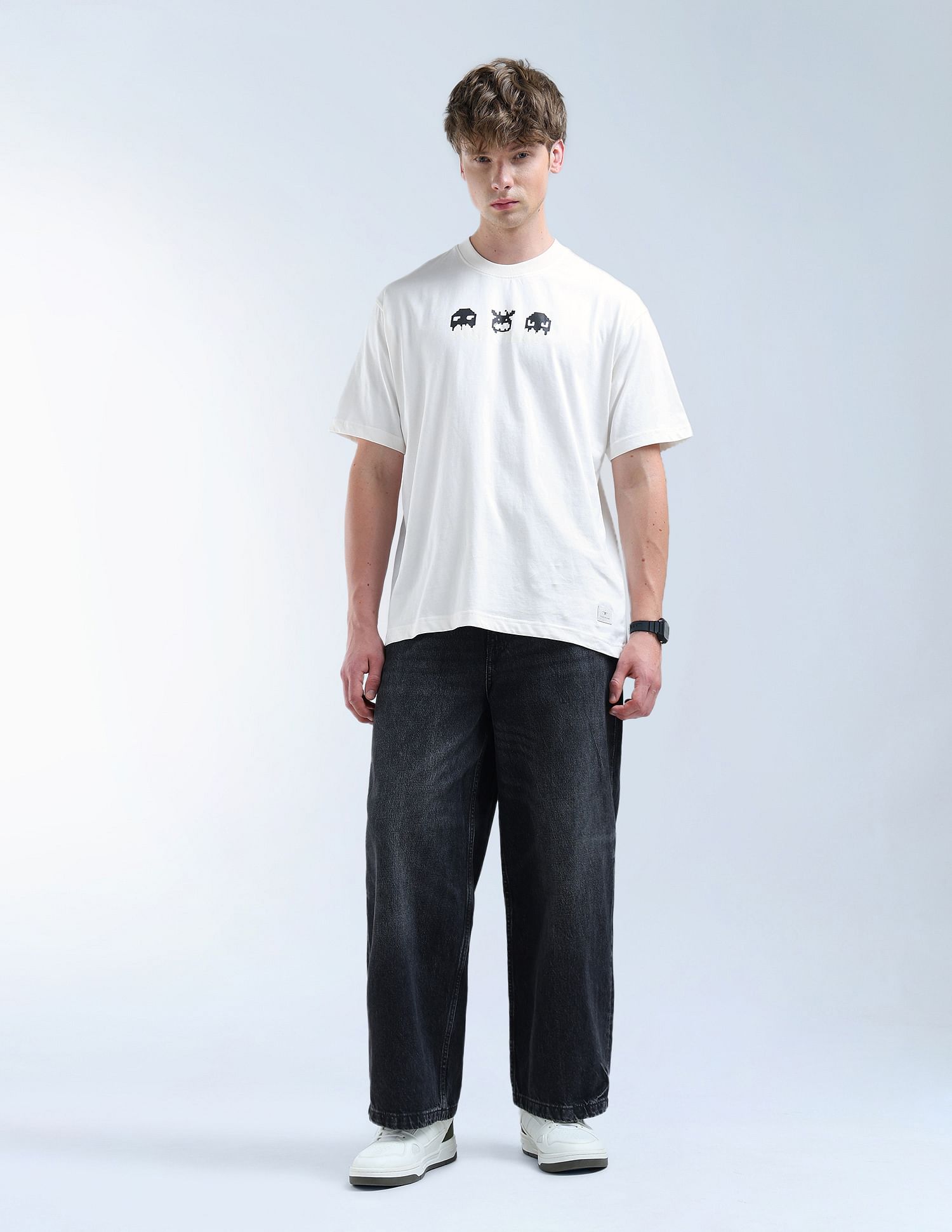 Flying Machine Relaxed Fit Graphic Printed T-Shirt
