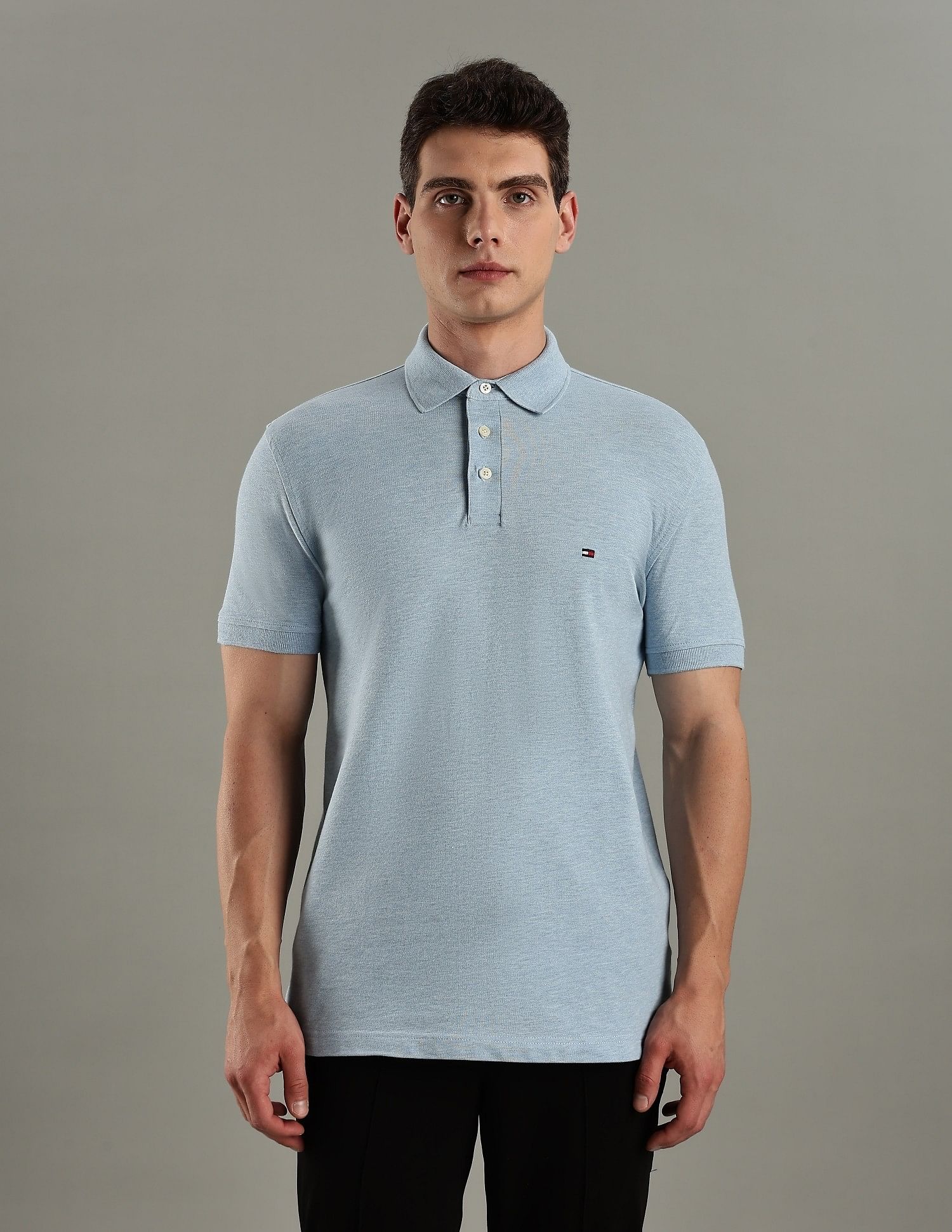 Tommy Hilfiger Solid Slim-Fit Cotton Polo T-Shirt