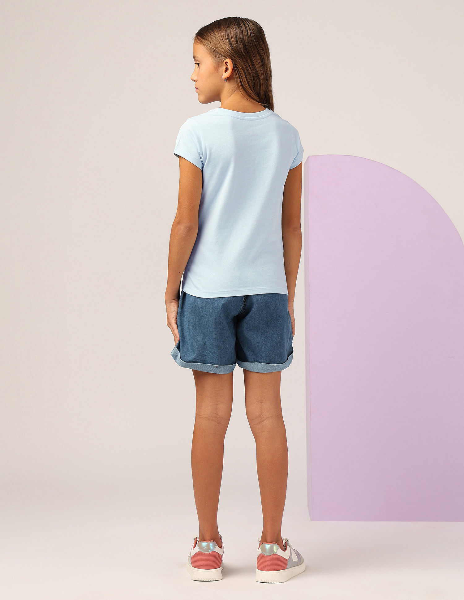 U.S. Polo Assn. Kids Girls Flock Print Regular Fit T-Shirt