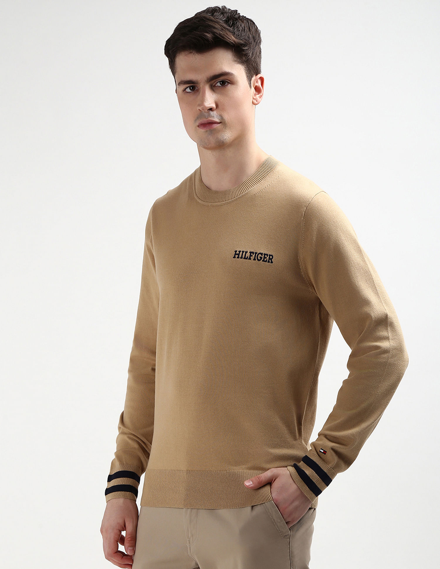 Tommy Hilfiger Embroidered Monotype Cotton Sweater