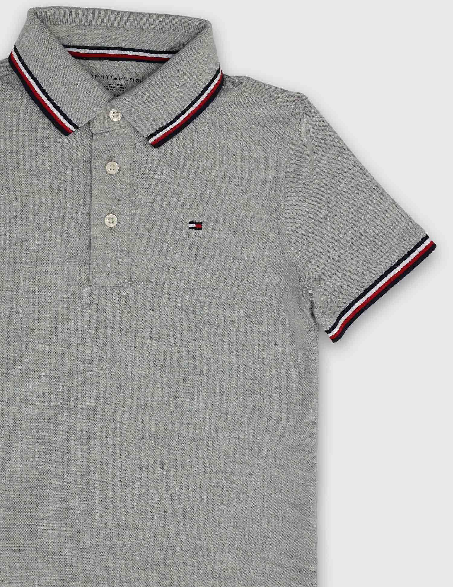 Tommy Hilfiger Kids Boys Heathered Regular-Fit Cotton Polo Shirt
