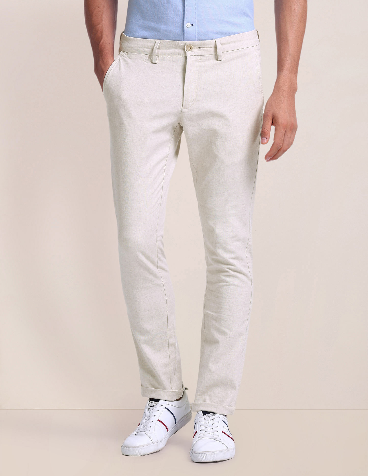 U.S. Polo Assn. Cotton Linen Heathered Trousers