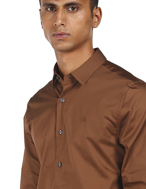 Calvin klein discount brown shirt