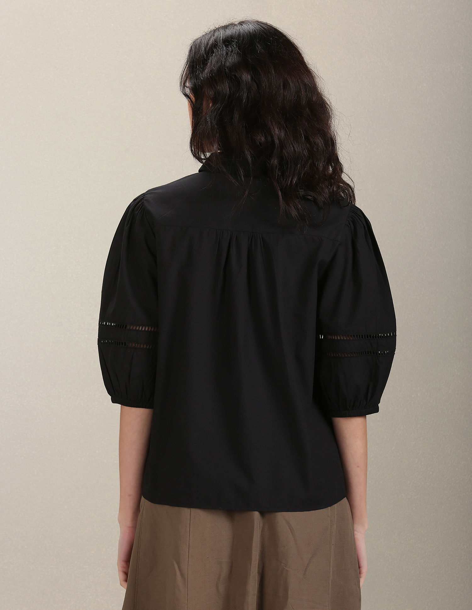 U.S. Polo Assn. Women Spread Collar Solid Shirt