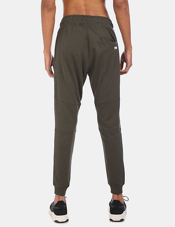 Flying Machine Elasticized Waist Cotton Print Joggers