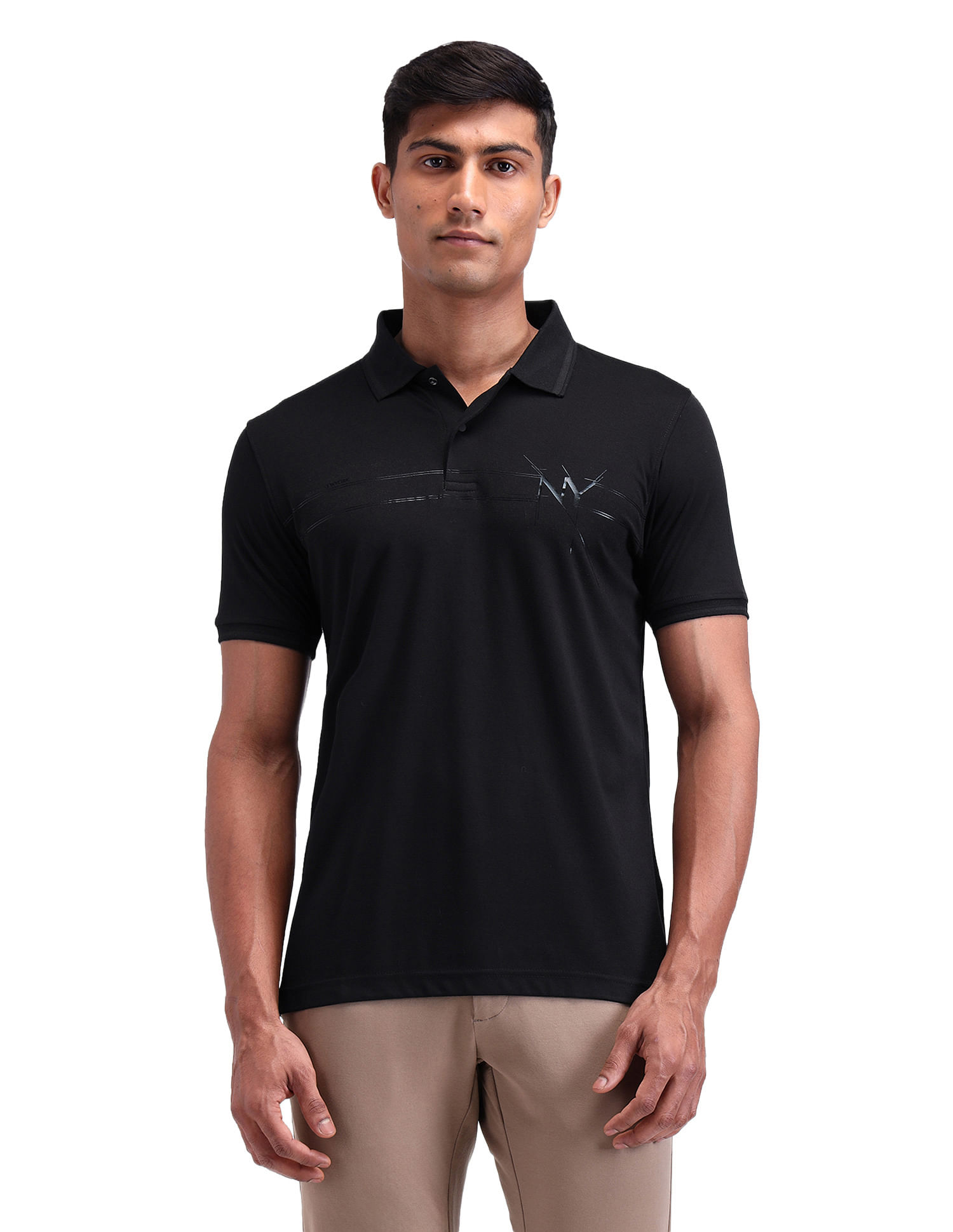 Arrow Newyork Pure Cotton Horizontal Striped Polo Shirt