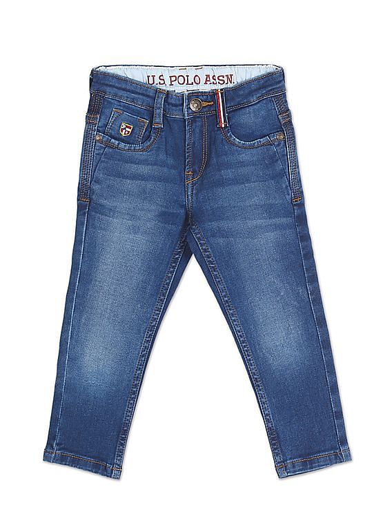 U.S. Polo Assn. Kids Boys Blue Stone Wash Slim Fit Jeans