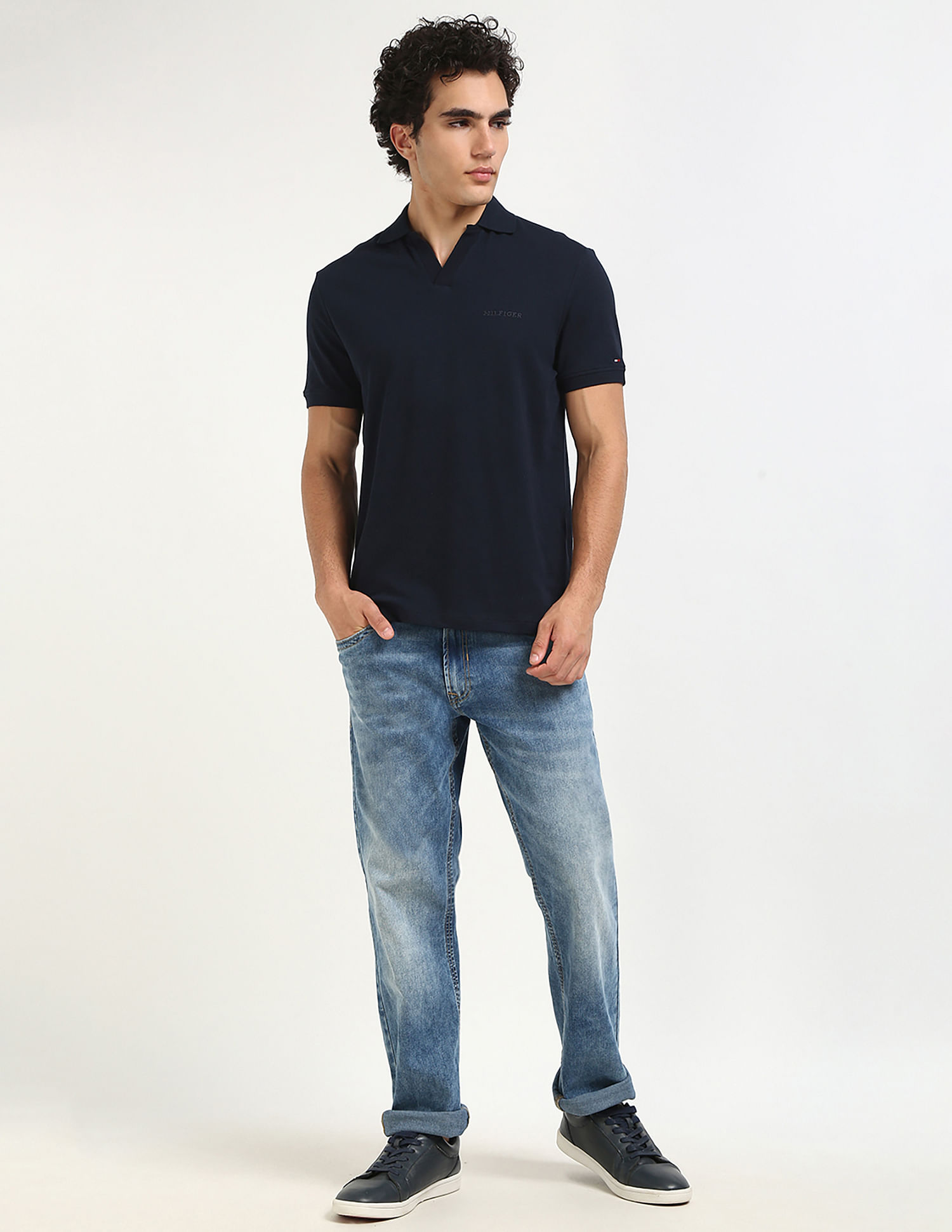 Tommy Hilfiger Solid Regular-Fit Cotton Polo Shirt