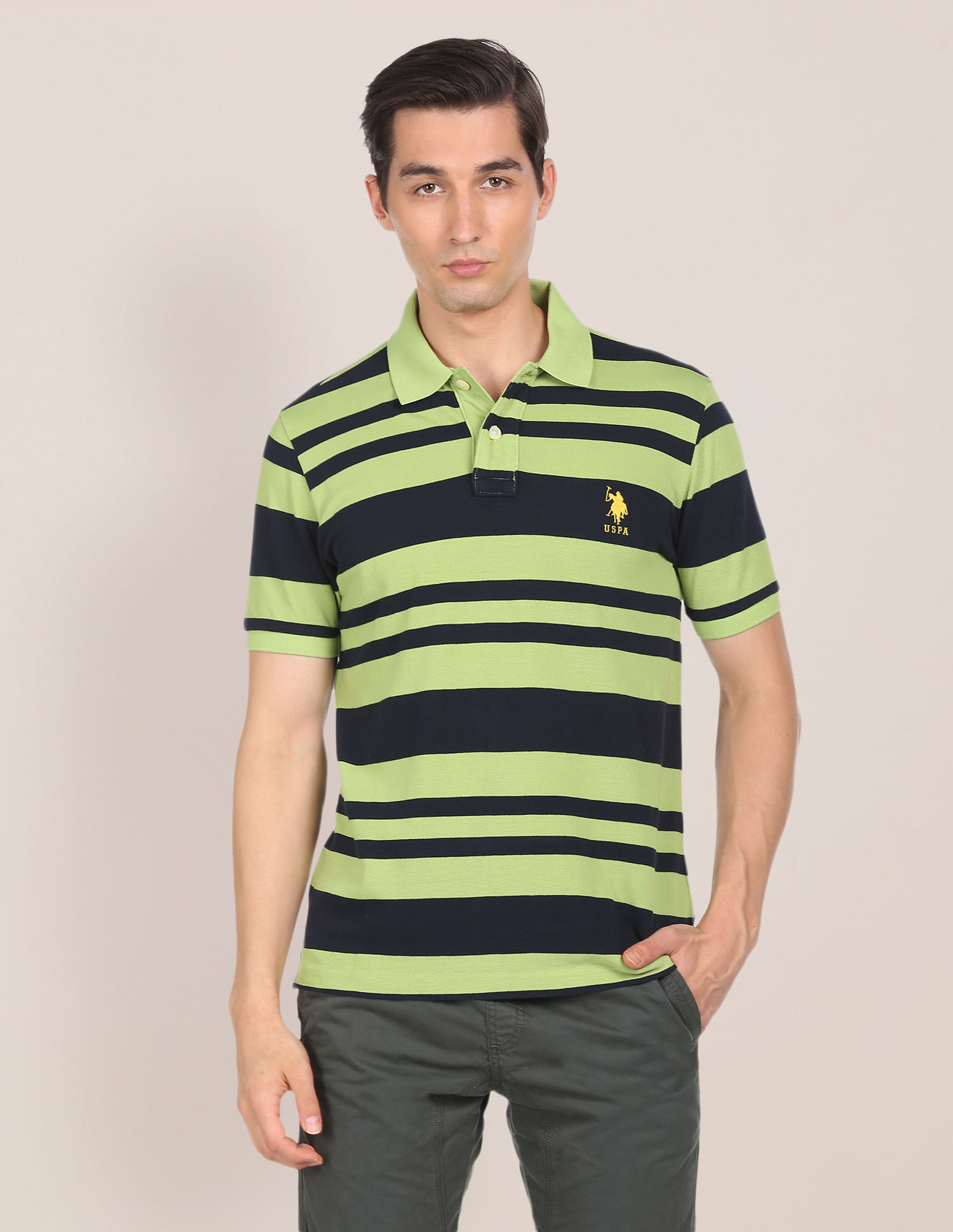 トップス Ribbed jersey polo shirt 27549613_57374269_600.jpg