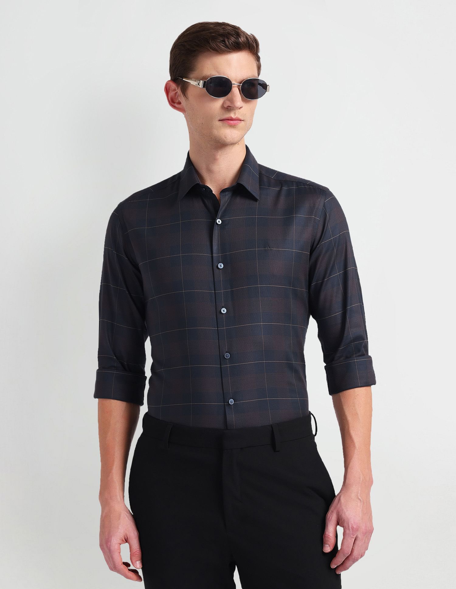 Arrow Newyork Manhattan Slim Fit Tartan Check Shirt