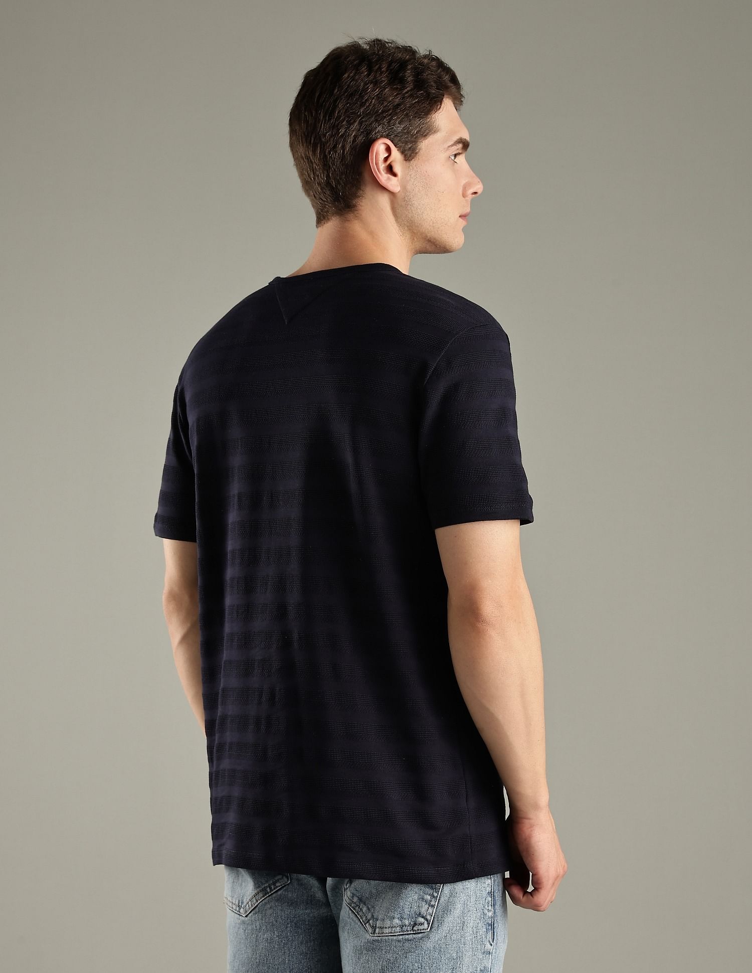 Tommy Hilfiger Self-Design Regular-Fit Cotton T-Shirt