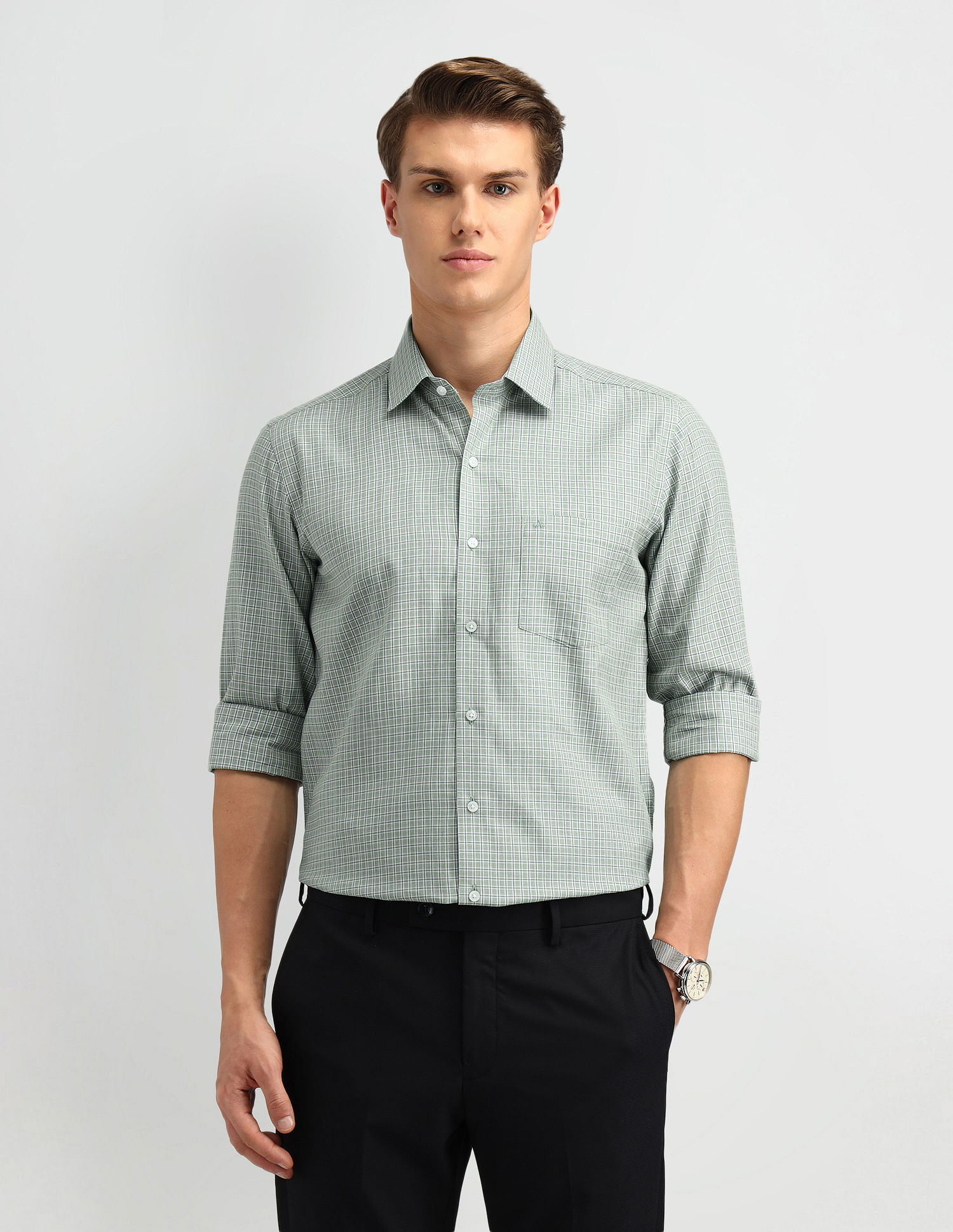 Arrow Slim Fit Plaid Checked Shirt