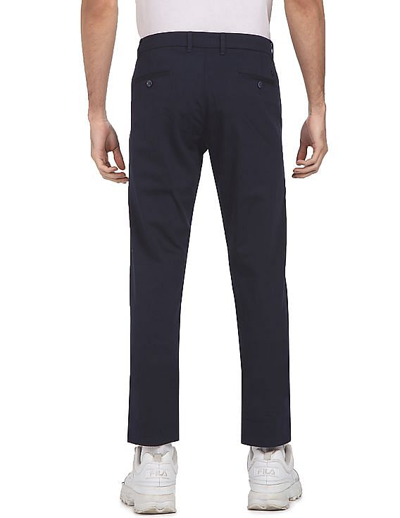 Cuffed Chino Trousers in Navy Blue – Peckham Rye