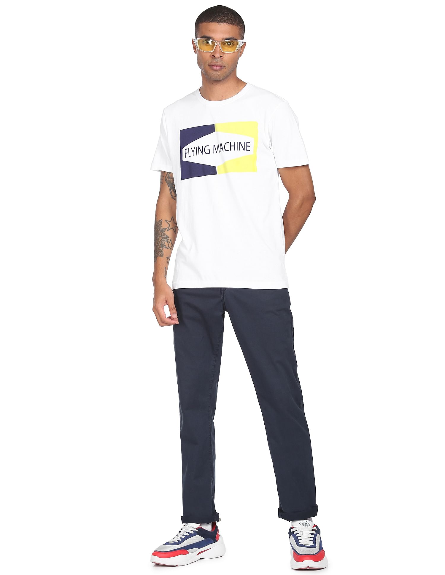 flying machine white t shirt