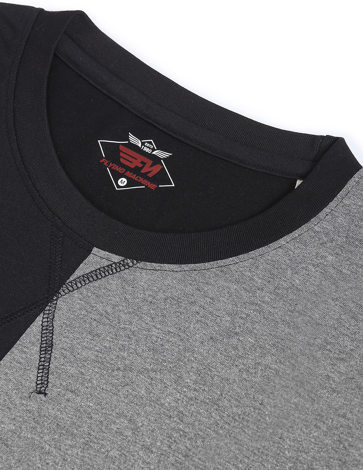 Flying Machine Crew Neck Colour Block T-Shirt