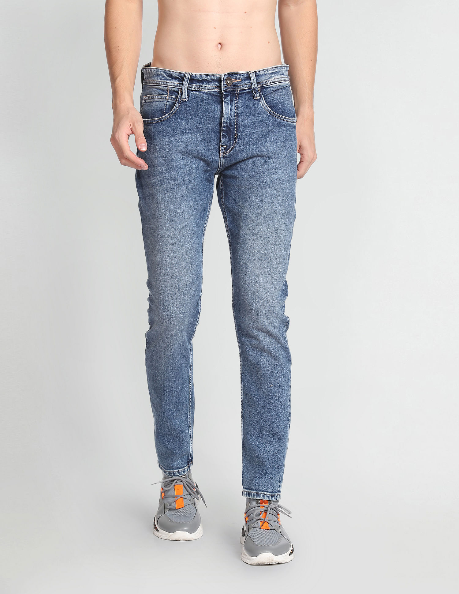 Flying Machine Slash Slim Tapered Fit Stone Wash Jeans