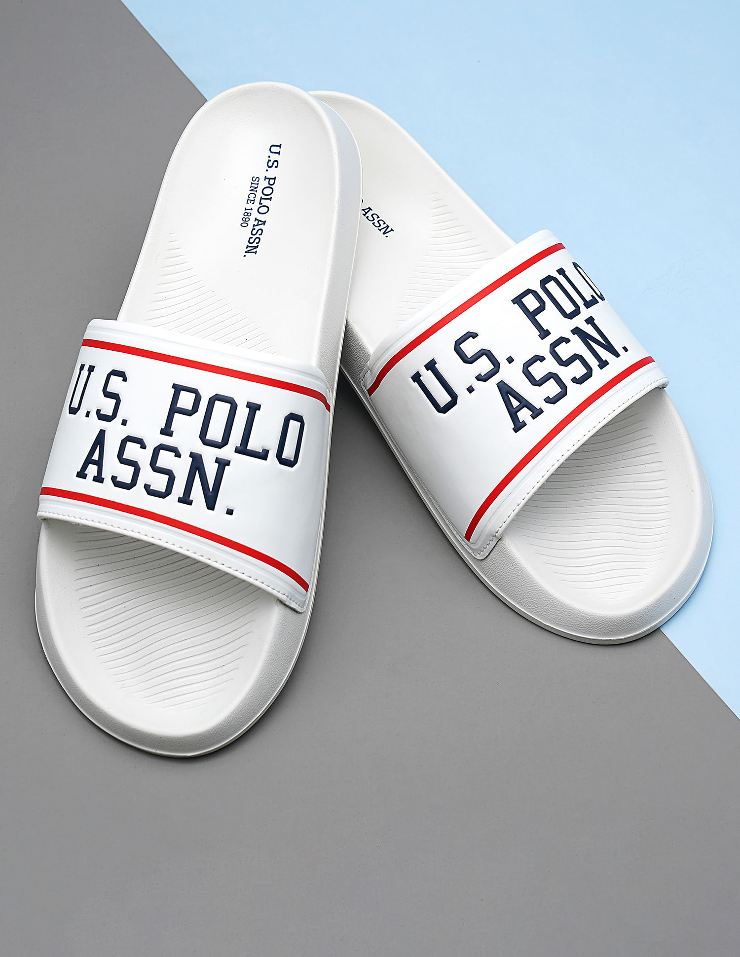 White polo hot sale slides