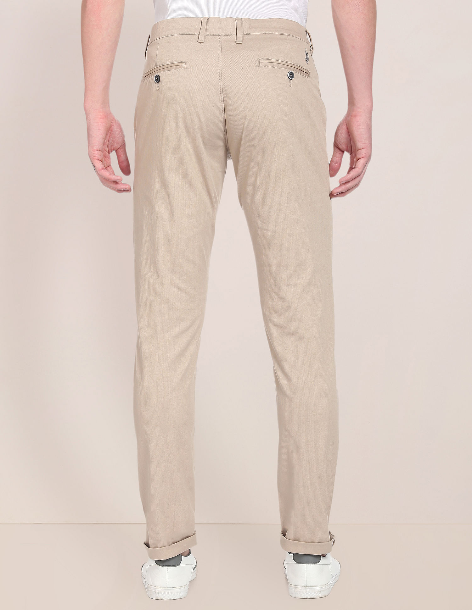 U.S. Polo Assn. Mid Rise Flat Front Solid Trousers