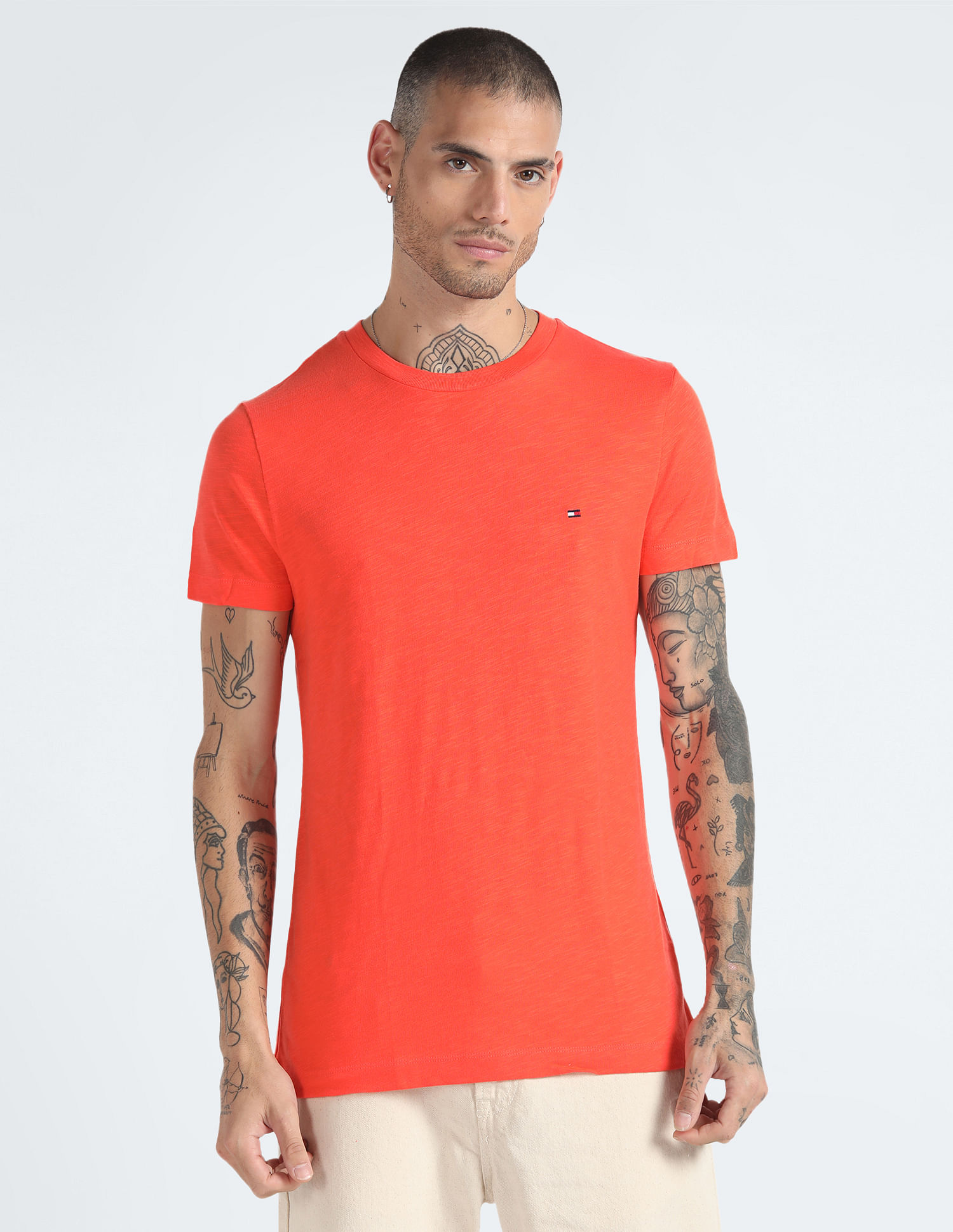 Tommy Hilfiger Crew Neck Slub Solid T-Shirt