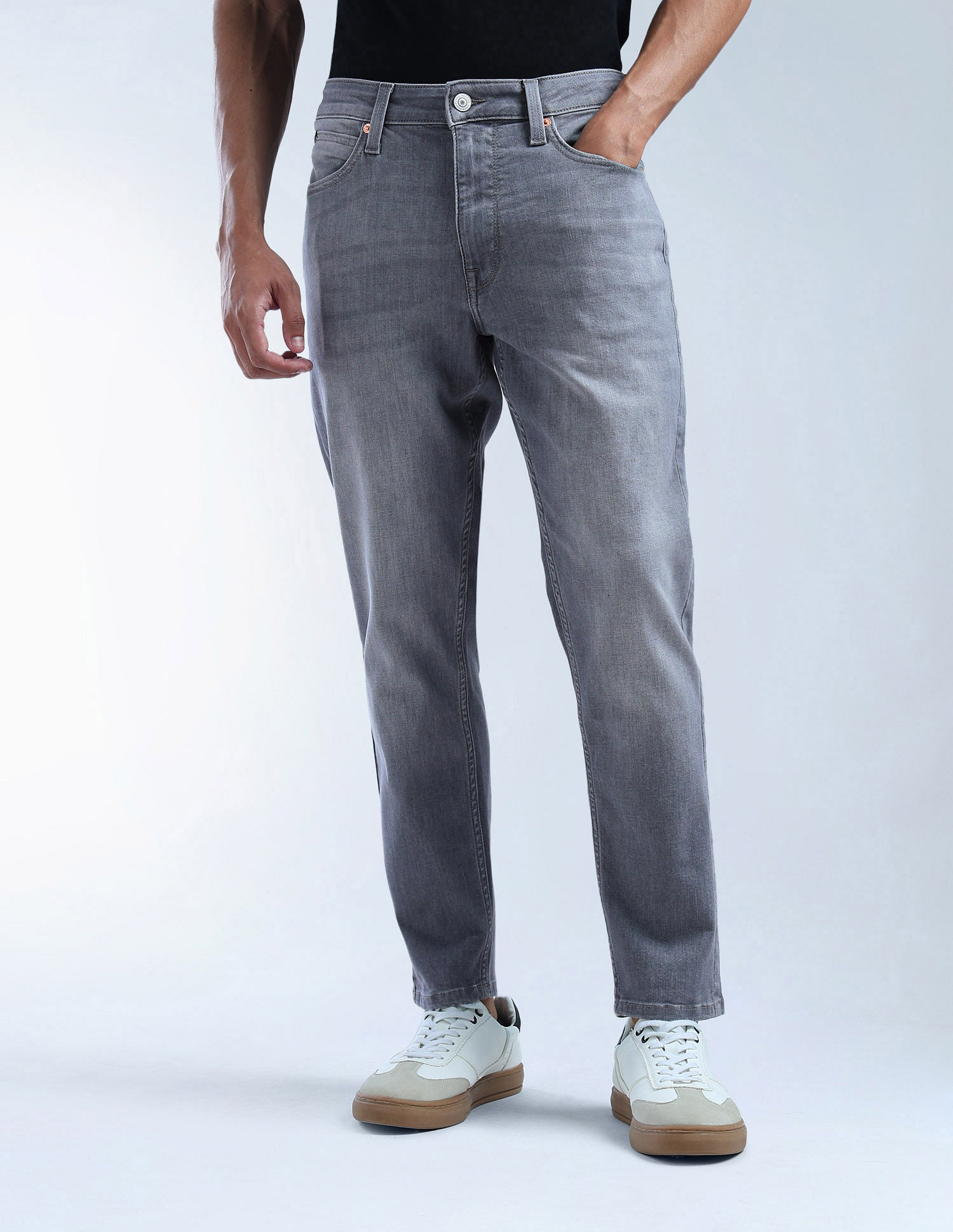 Flying Machine Freddie Slim Straight Fit Whiskered Jeans